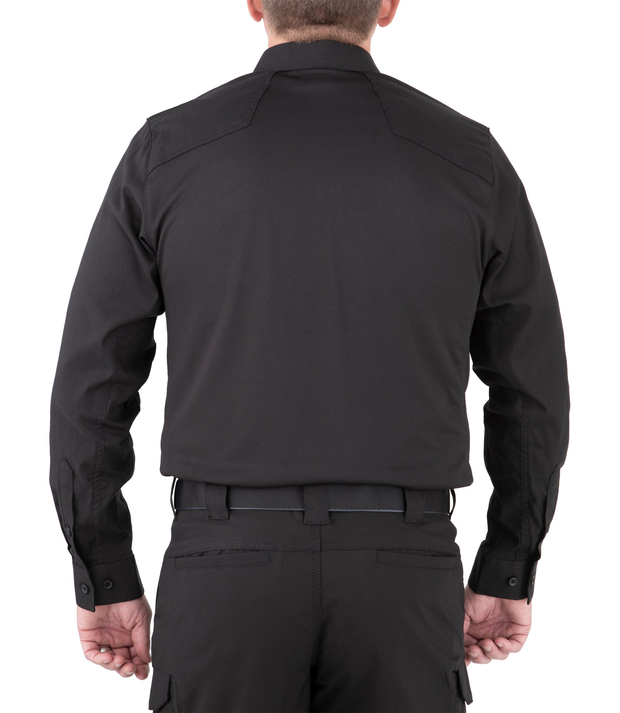 Back of Men's V2 Pro Performance Shirt in Black |color_black