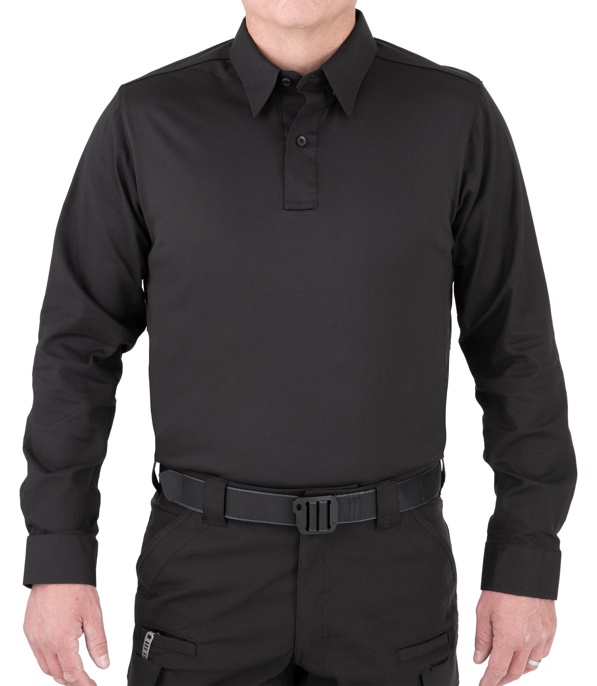 Front of Men's V2 Pro Performance Shirt in Black |color_black