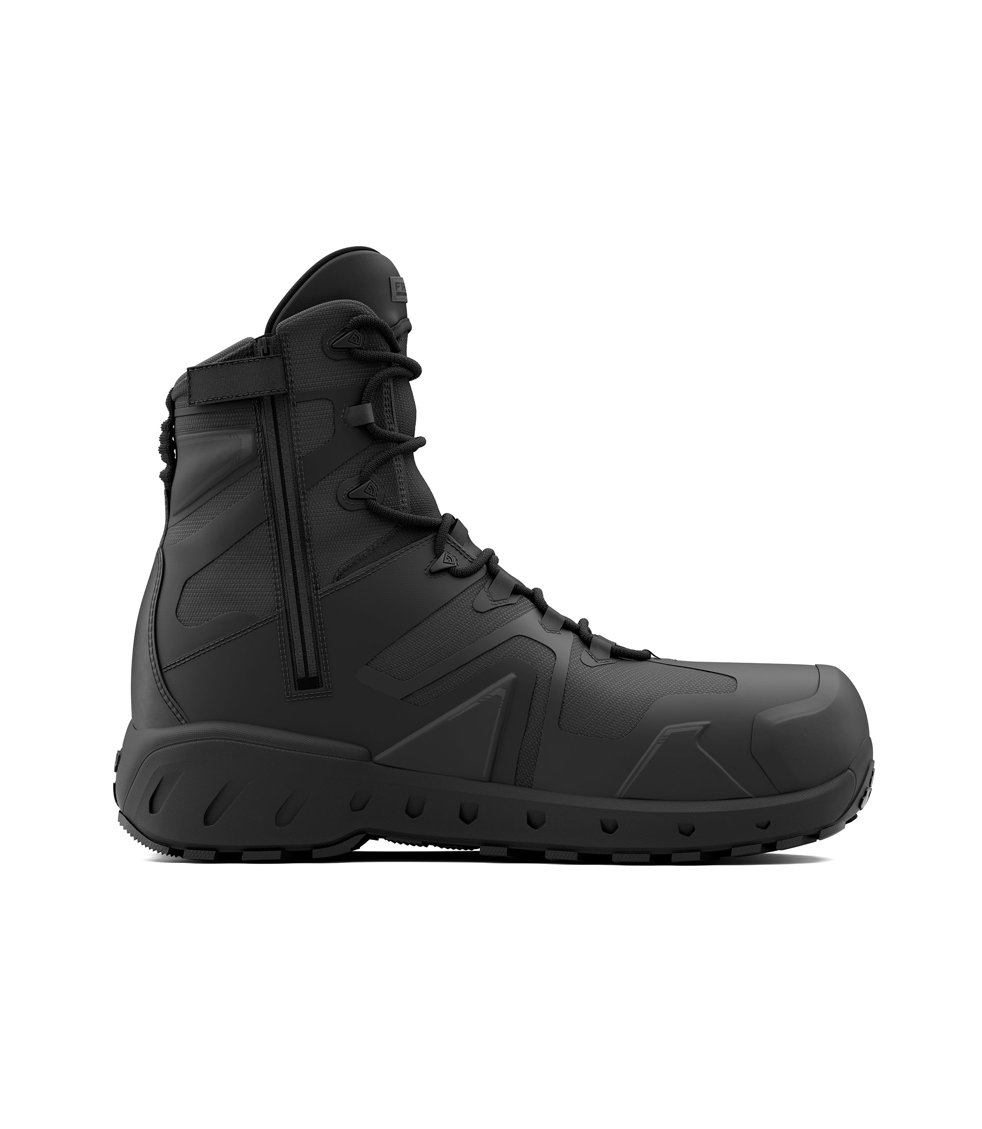 360 video of Men's 8" AERO-TAC™ Safety Toe Side-Zip Boot in color black |color_black