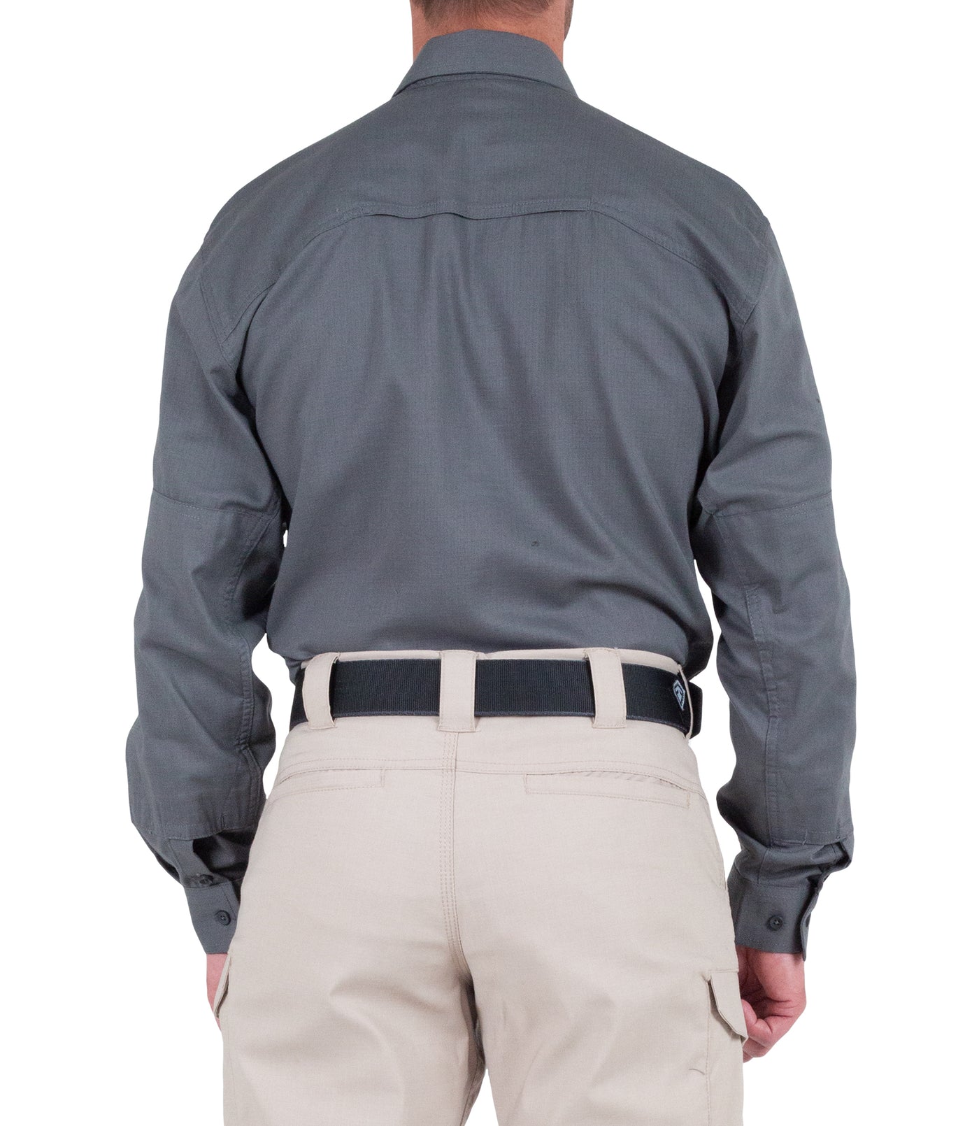 Back of Men's V2 Tactical Long Sleeve Shirt in Wolf Grey