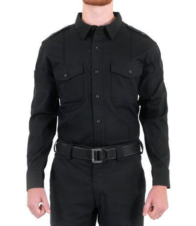 Front of Men's Pro Duty Uniform Shirt in Black