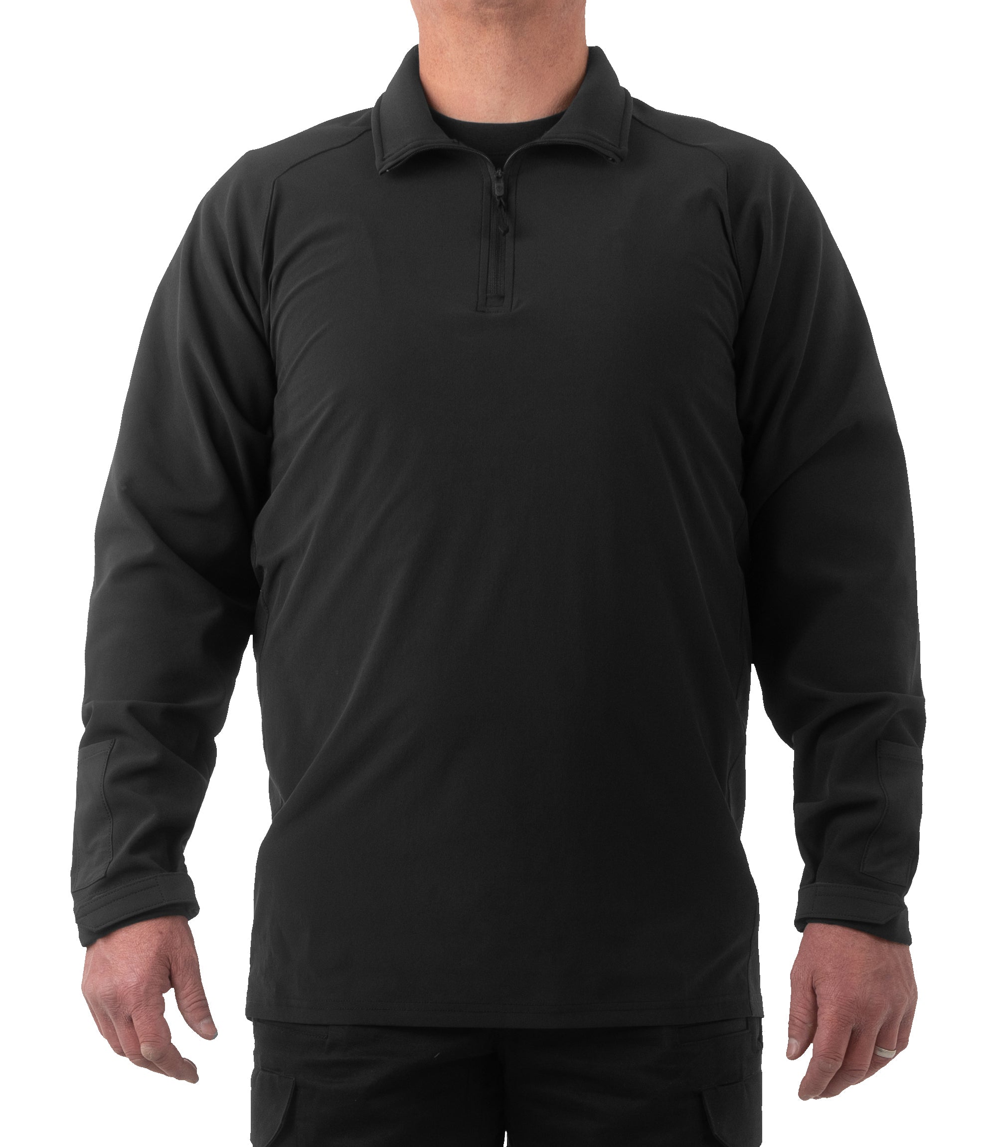 Front of Men's Pro Duty Pullover in Black |color_black