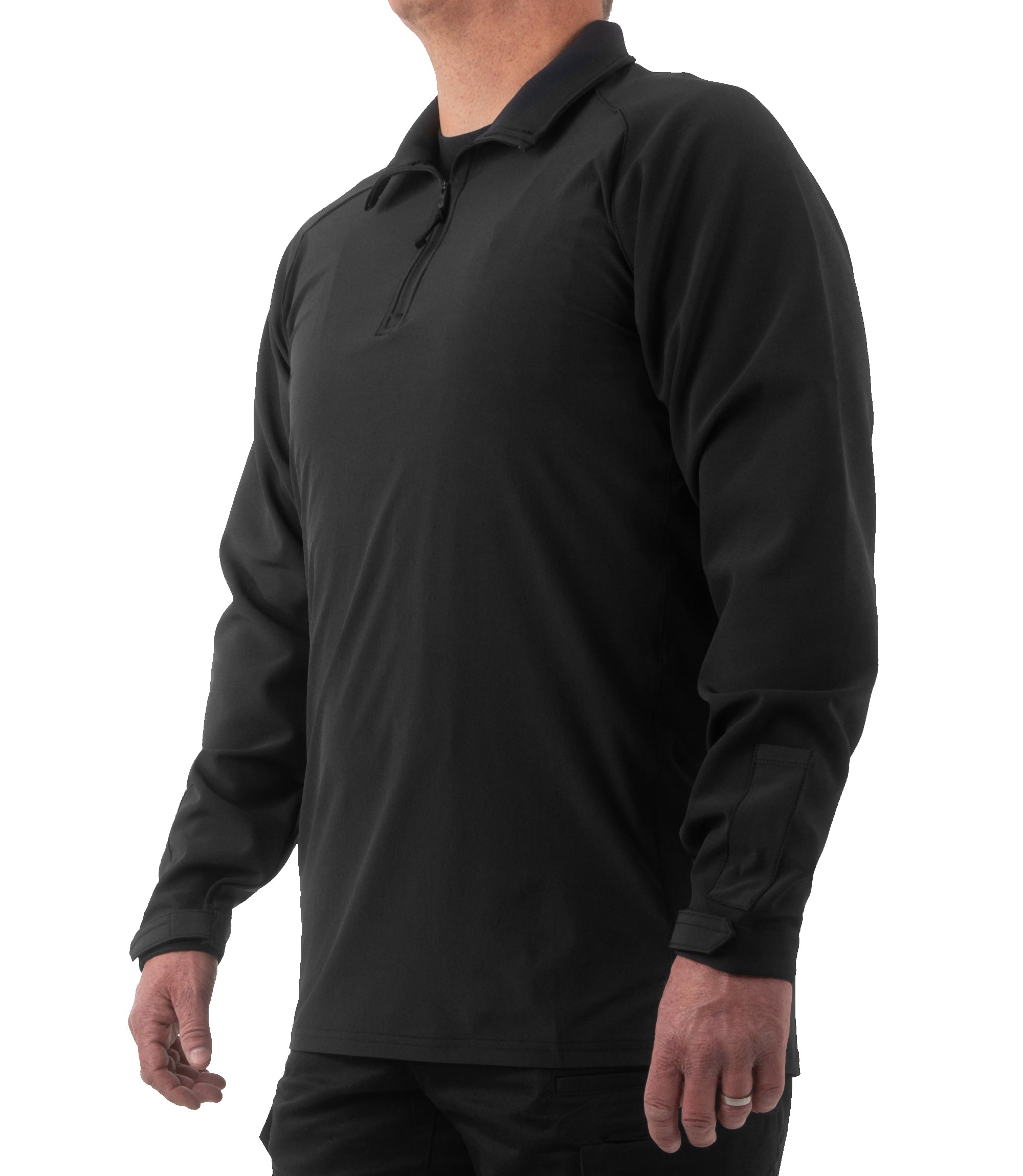 Side of Men's Pro Duty Pullover in Black |color_black