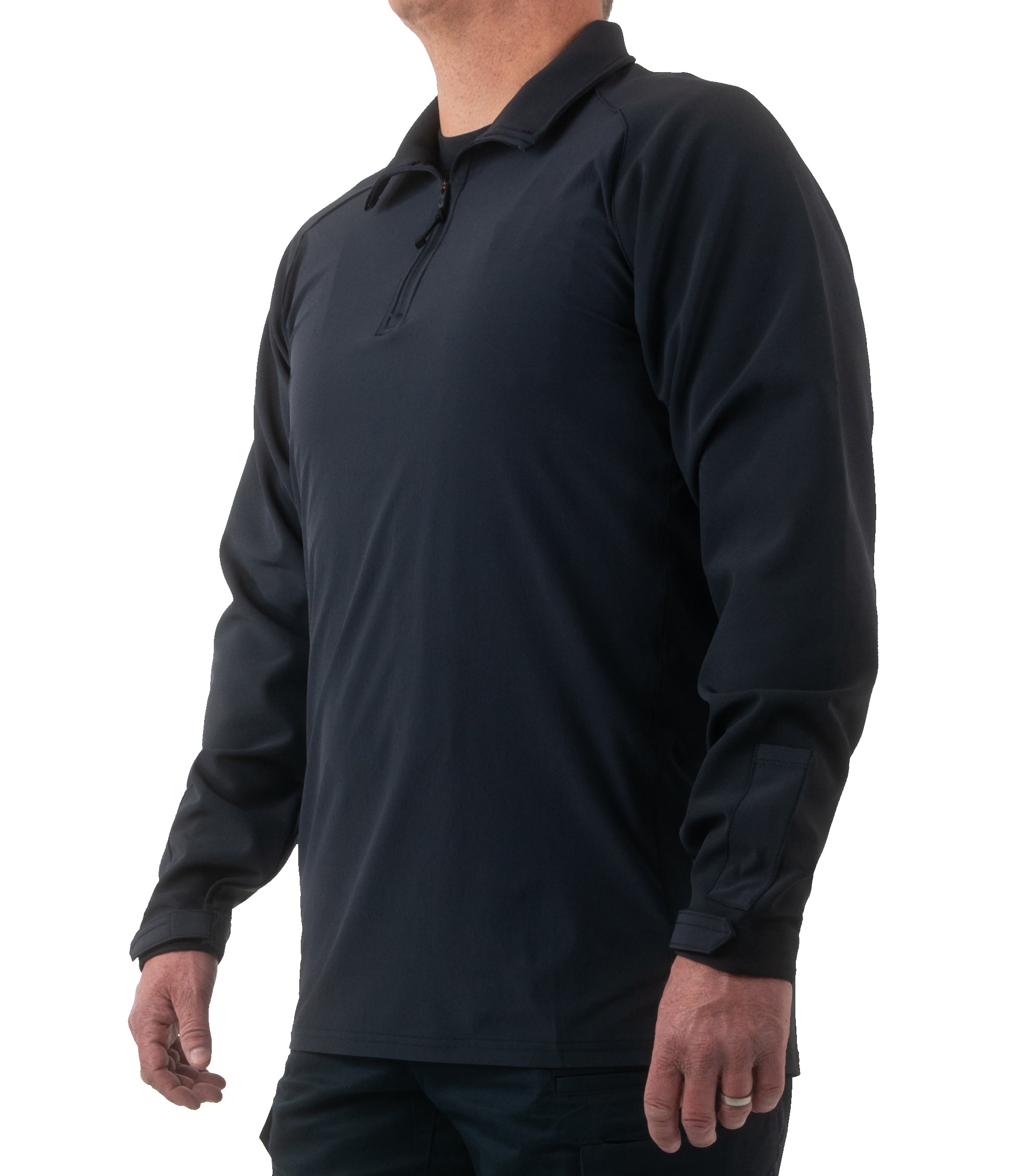 Side of Men's Pro Duty Pullover in Midnight Navy |color_midnight navy