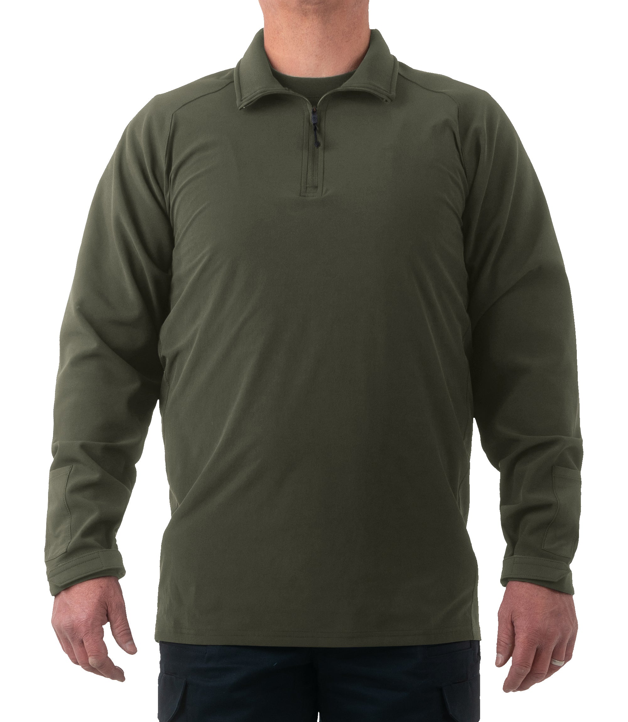 Front of Men's Pro Duty Pullover in OD Green |color_od green