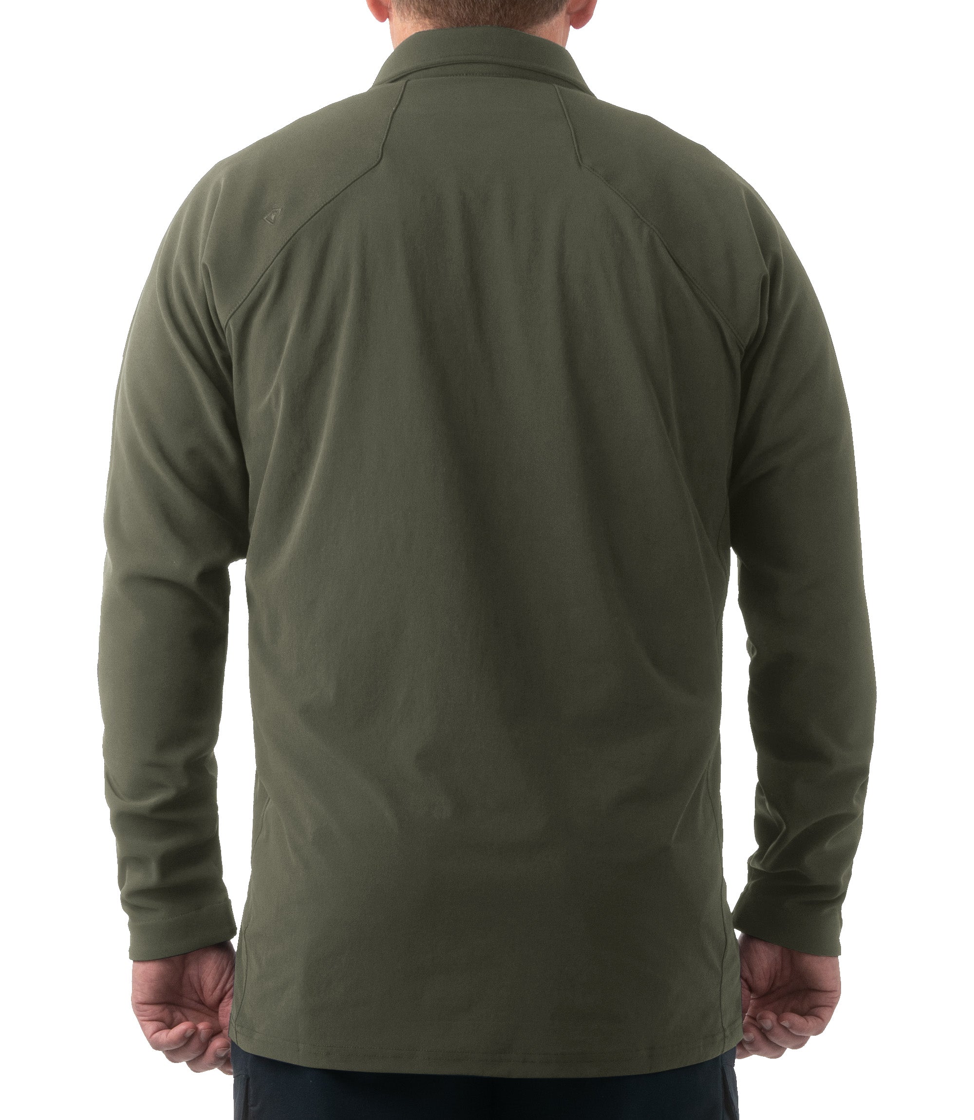 Back of Men's Pro Duty Pullover in OD Green |color_od green
