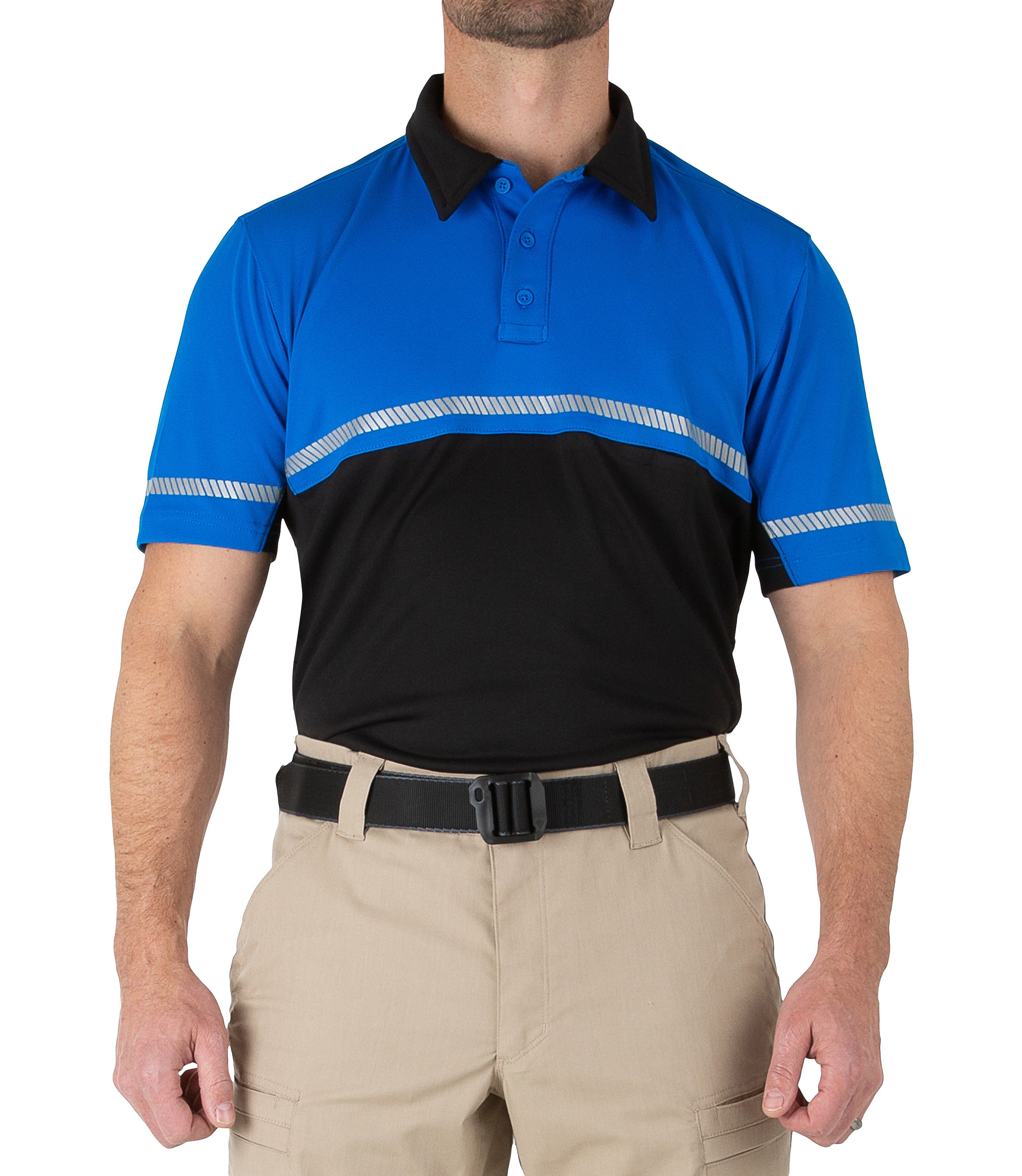 Front of Men's Hi-Vis Polo in Royal Blue |color_royal blue