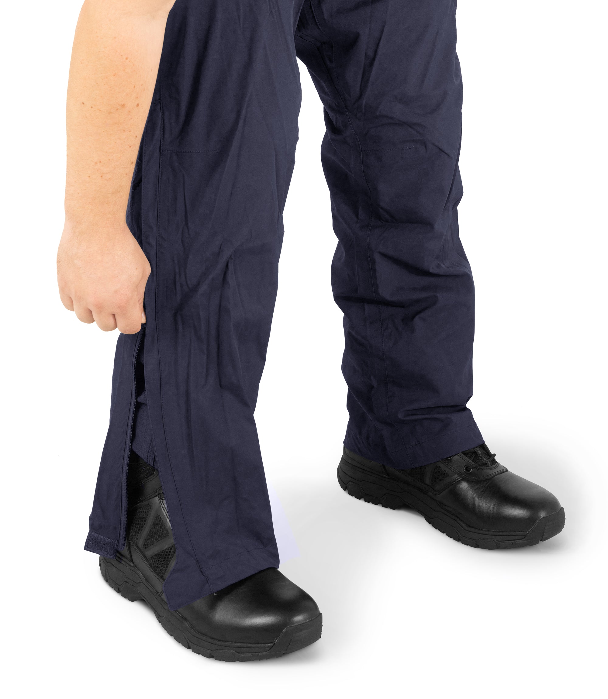 Zippered Pant Leg of Tactix Rain Pant in Midnight Navy |color_midnight navy
