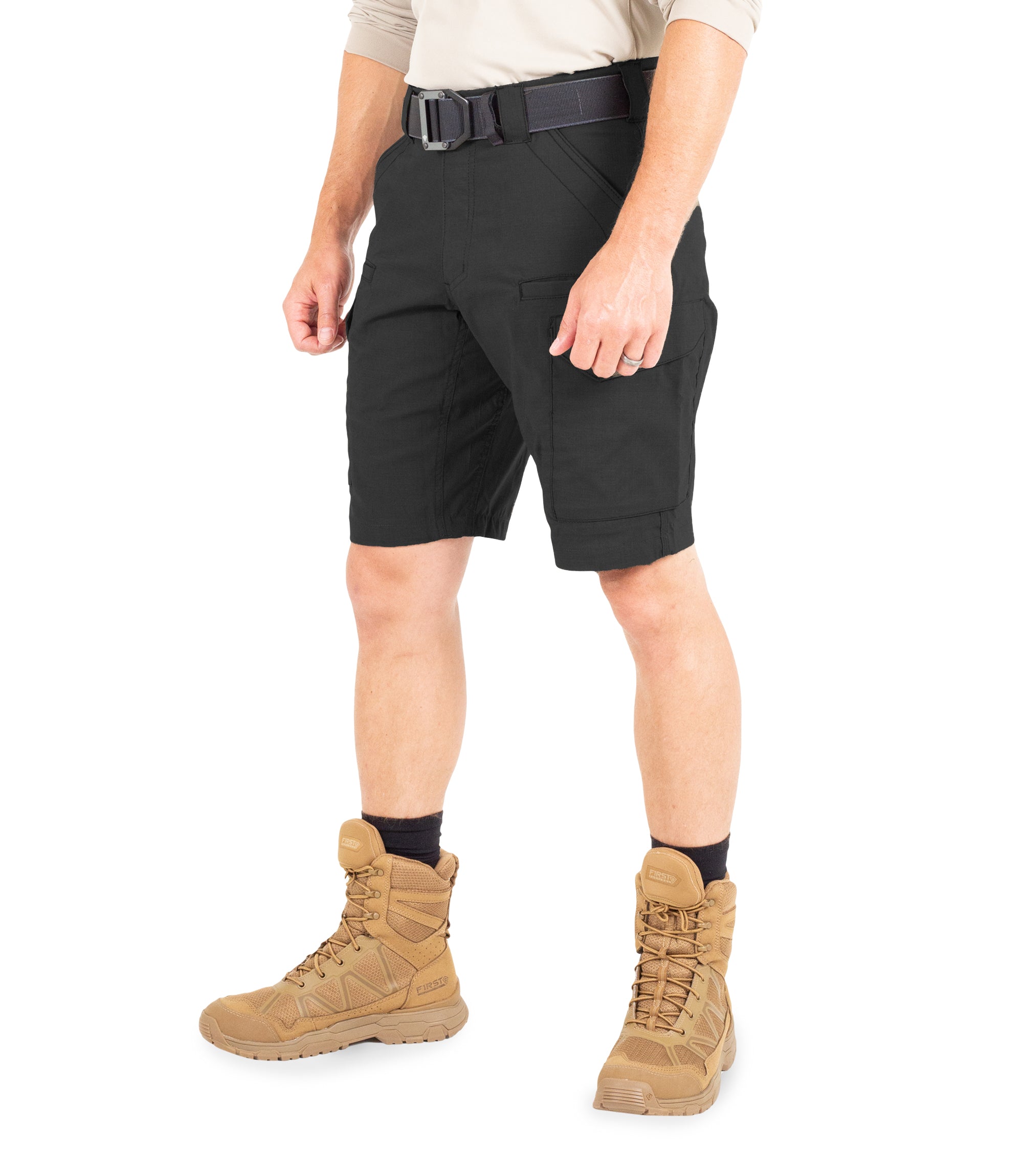 Side of Men's V2 Tactical Short in Black|color_black