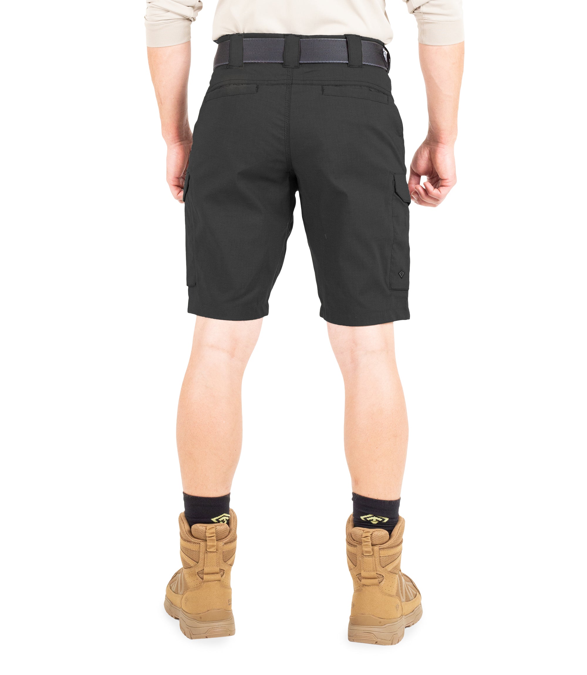Back of Men's V2 Tactical Short in Black|color_black