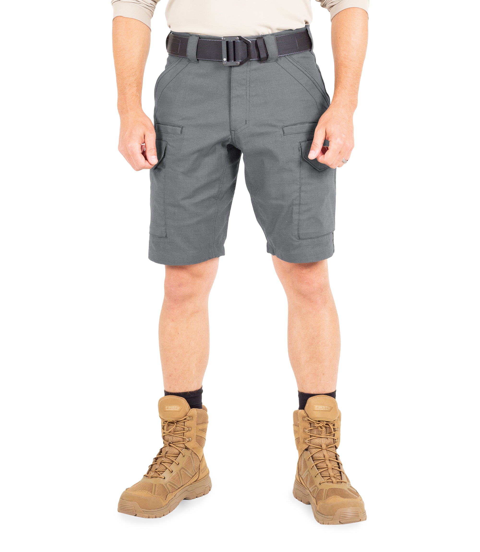 Front of Men's V2 Tactical Short in Wolf Grey|color_wolf grey