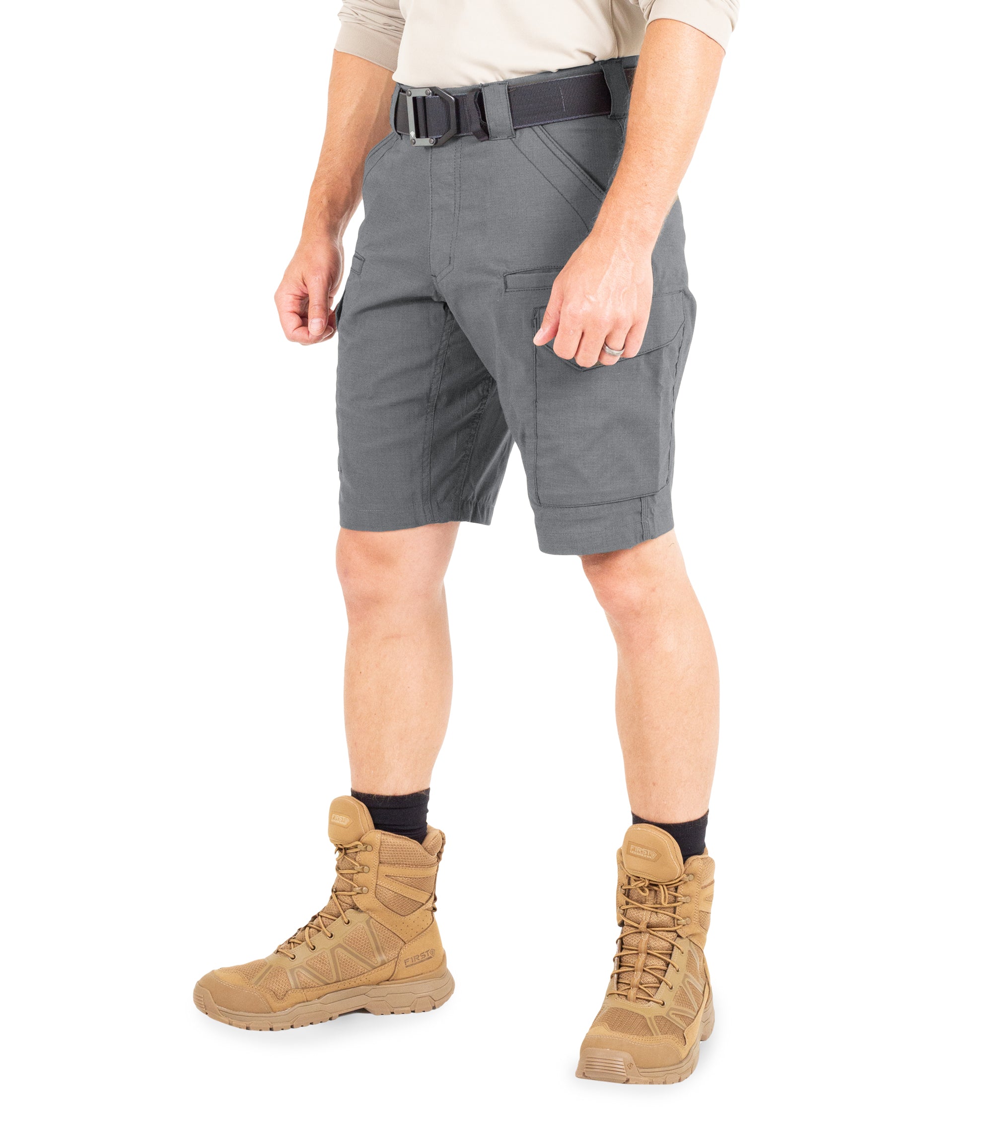 Side of Men's V2 Tactical Short in Wolf Grey|color_wolf grey