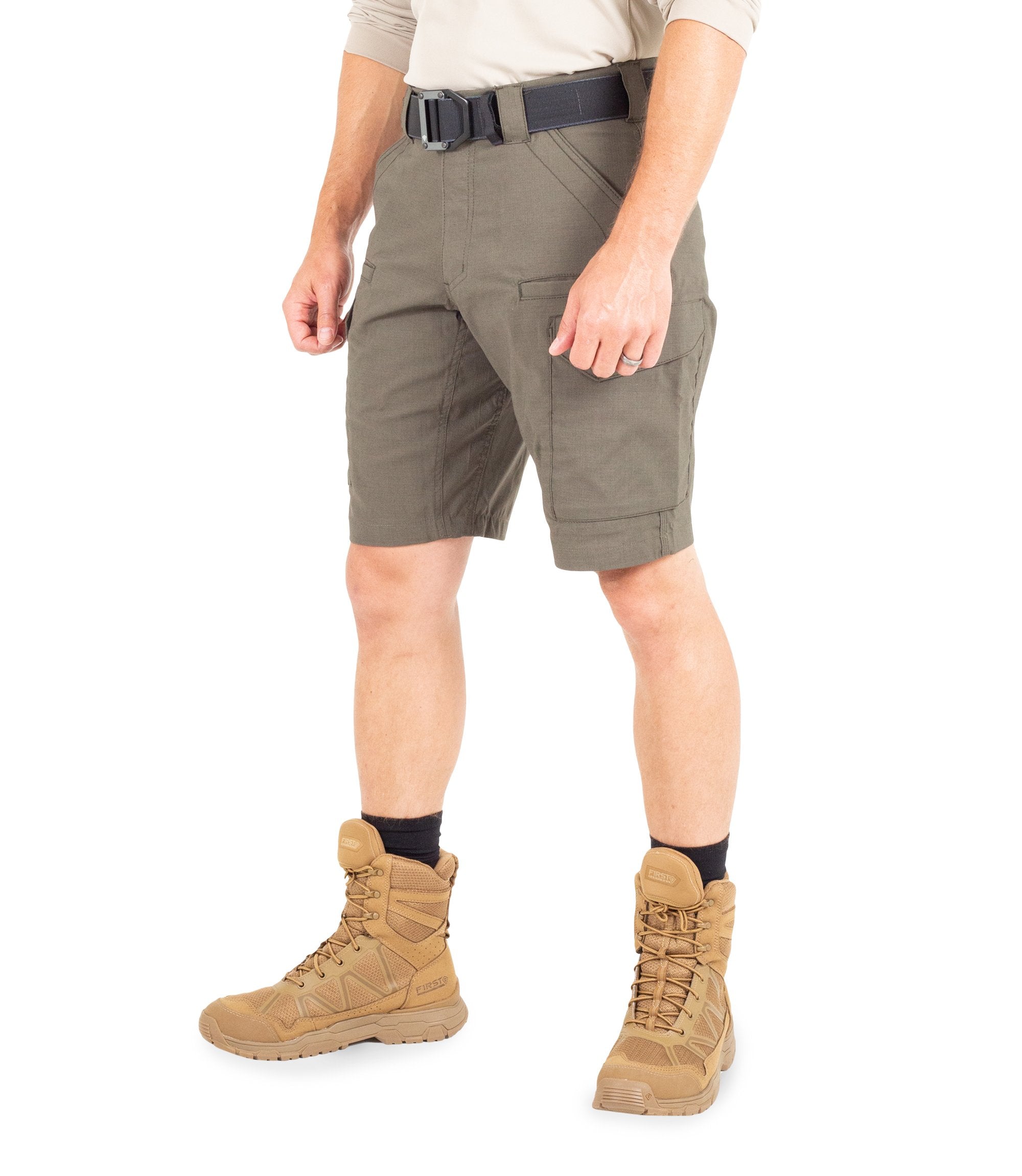 Side of Men's V2 Tactical Short in Ranger Green|color_ranger green