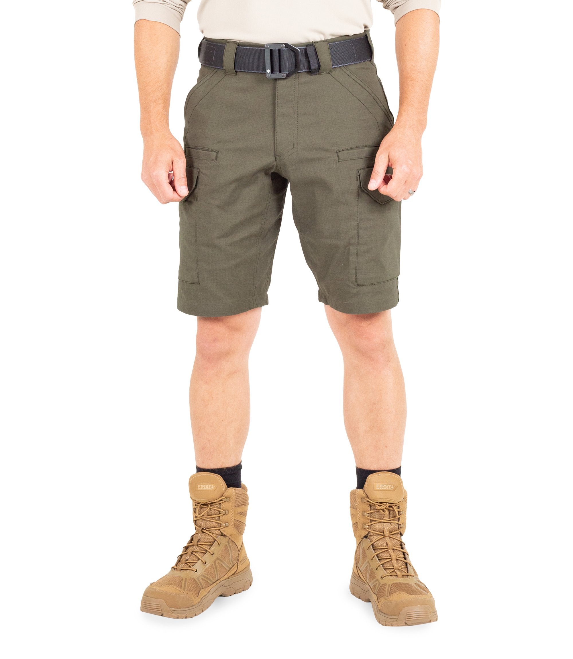 Front of Men's V2 Tactical Short in OD Green|color_od green