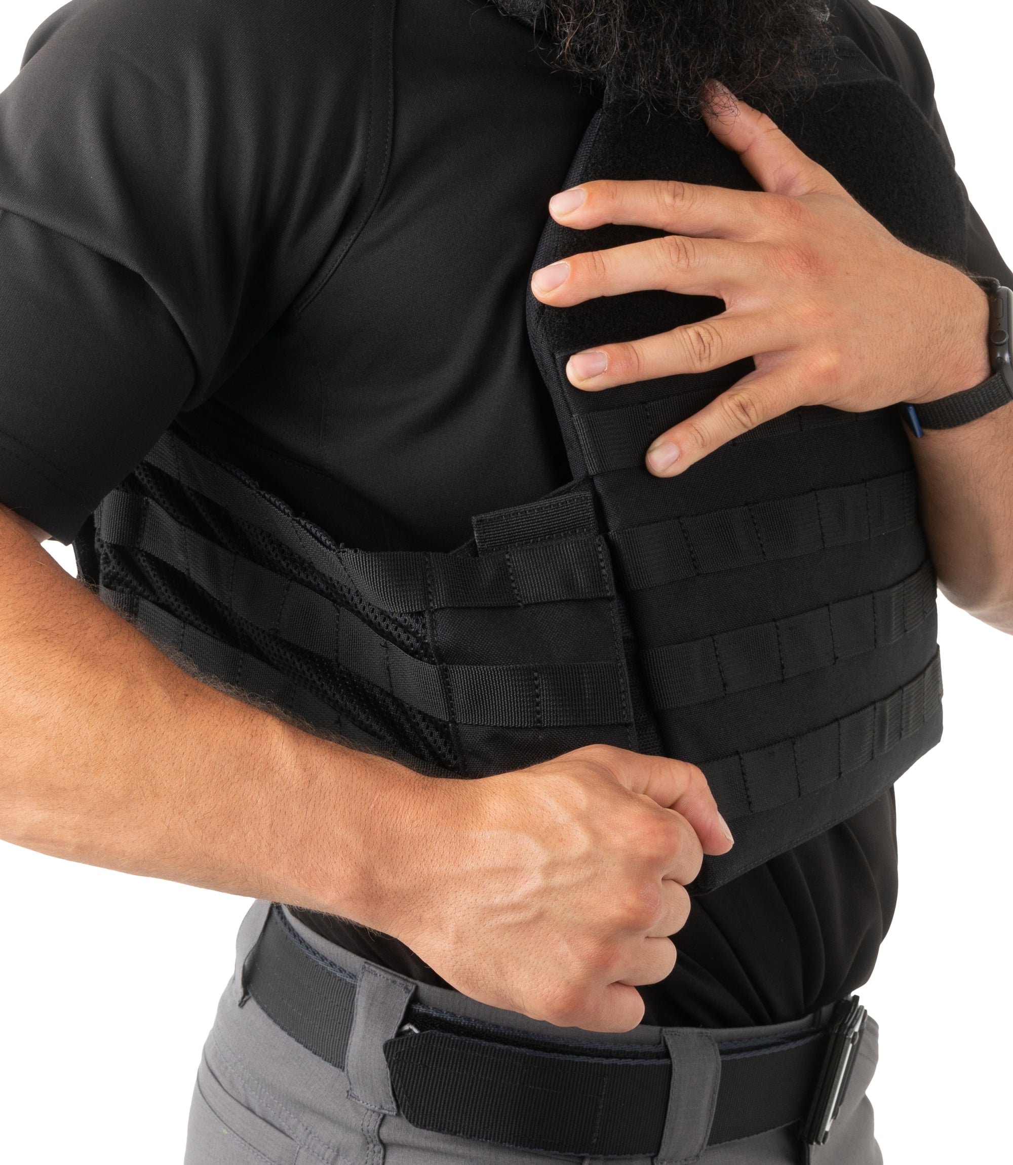 Side Closed Body view of Specialist Plate Rack in black |color_black