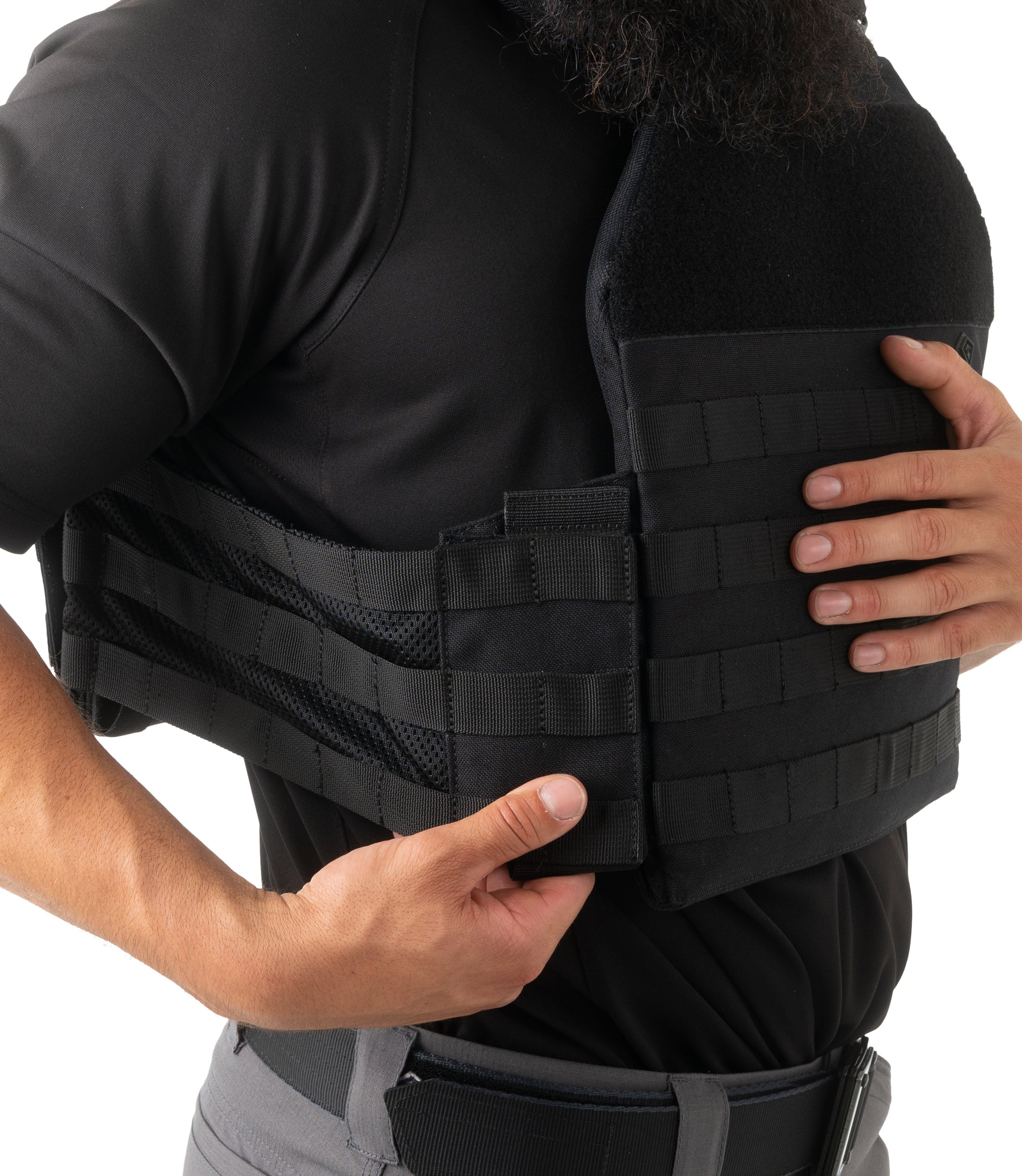 Side Tightened Body view of Specialist Plate Rack in black |color_black