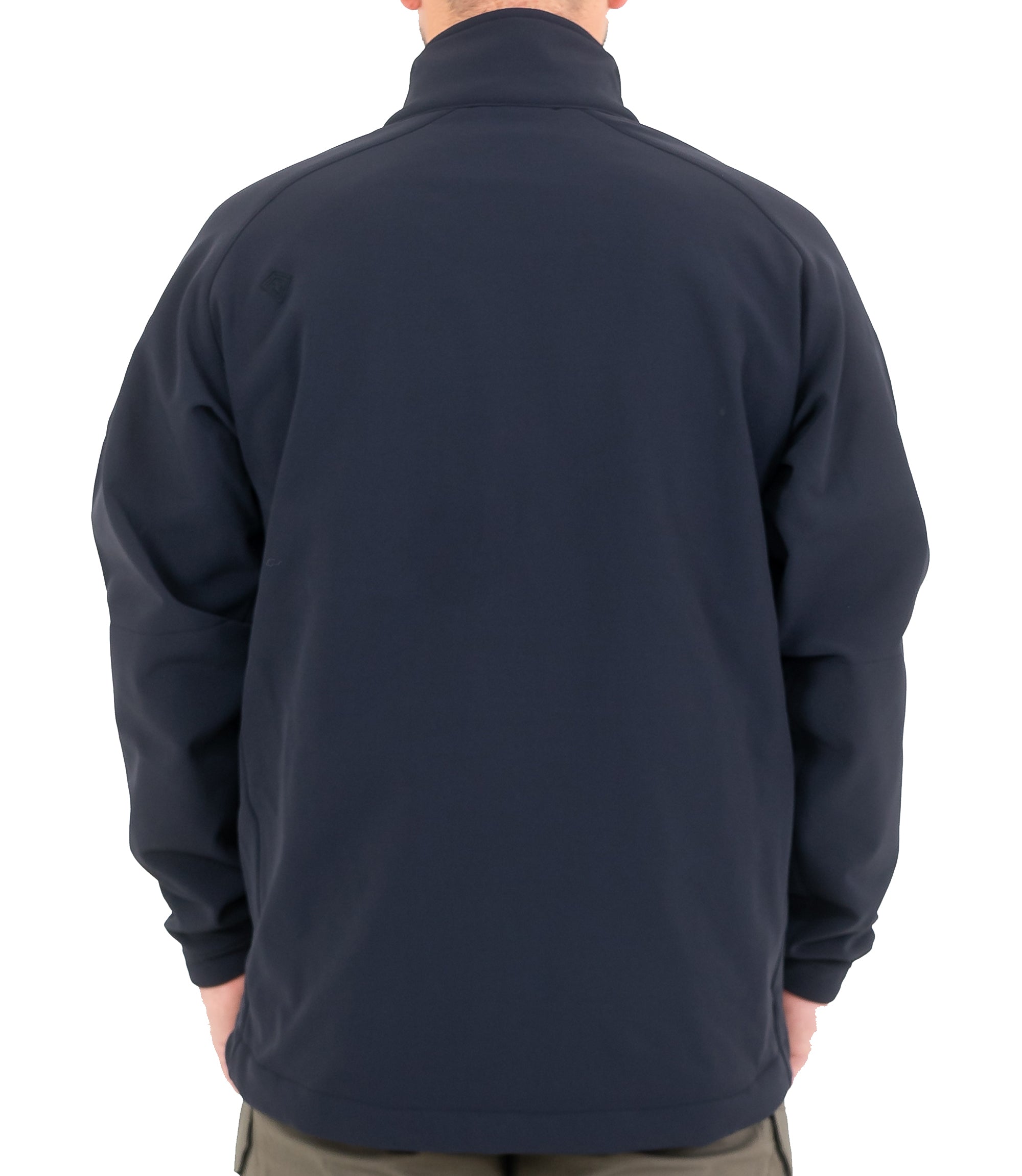 Back of Men’s Tactix Softshell Pullover in Midnight Navy |color_midnight navy