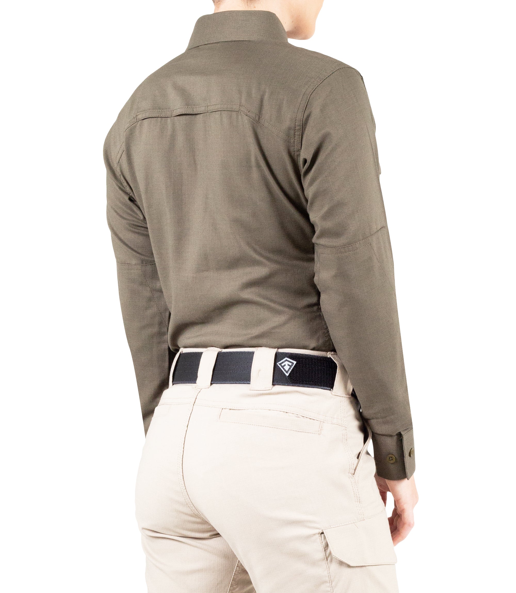 Side of Women's V2 Tactical Long Sleeve Shirt in Ranger Green |color_ranger green