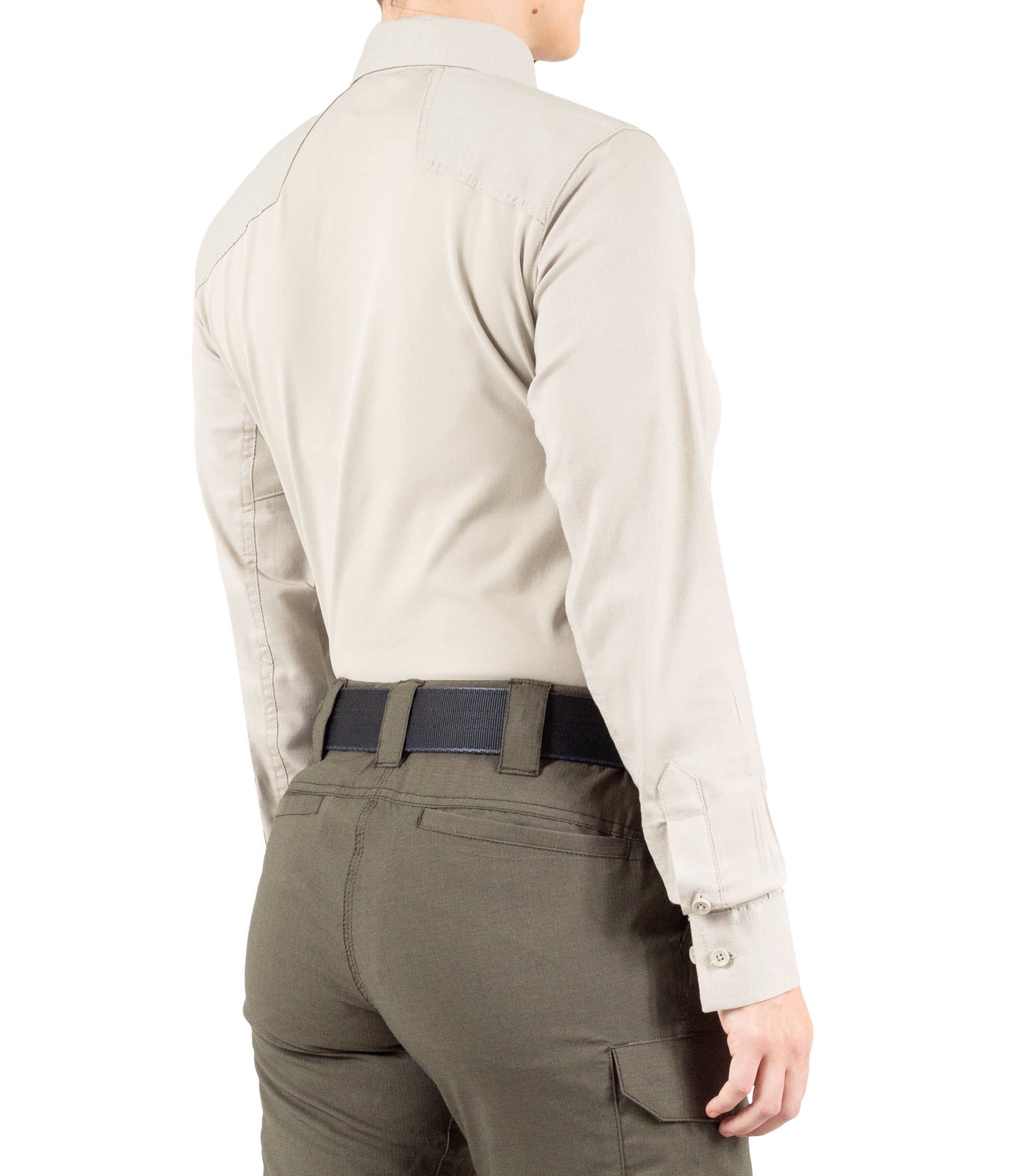 Side of Women's V2 Pro Performance Shirt in Khaki |color_khaki