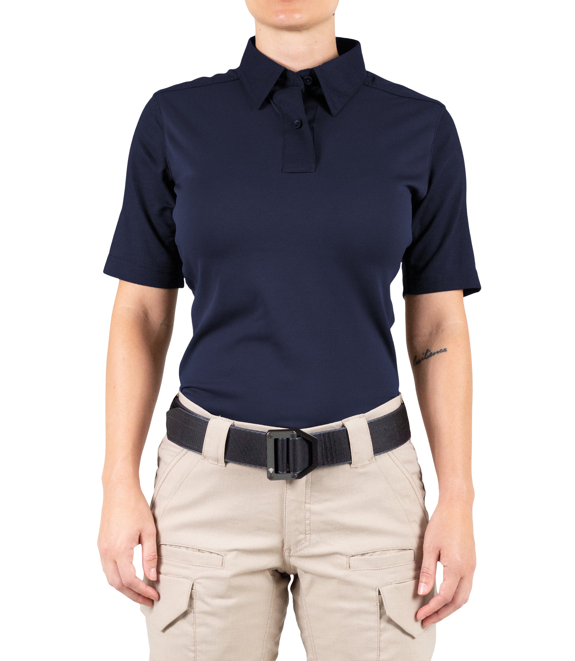 Front of Women's V2 Pro Performance Short Sleeve Shirt in Midnight Navy |color_midnight navy