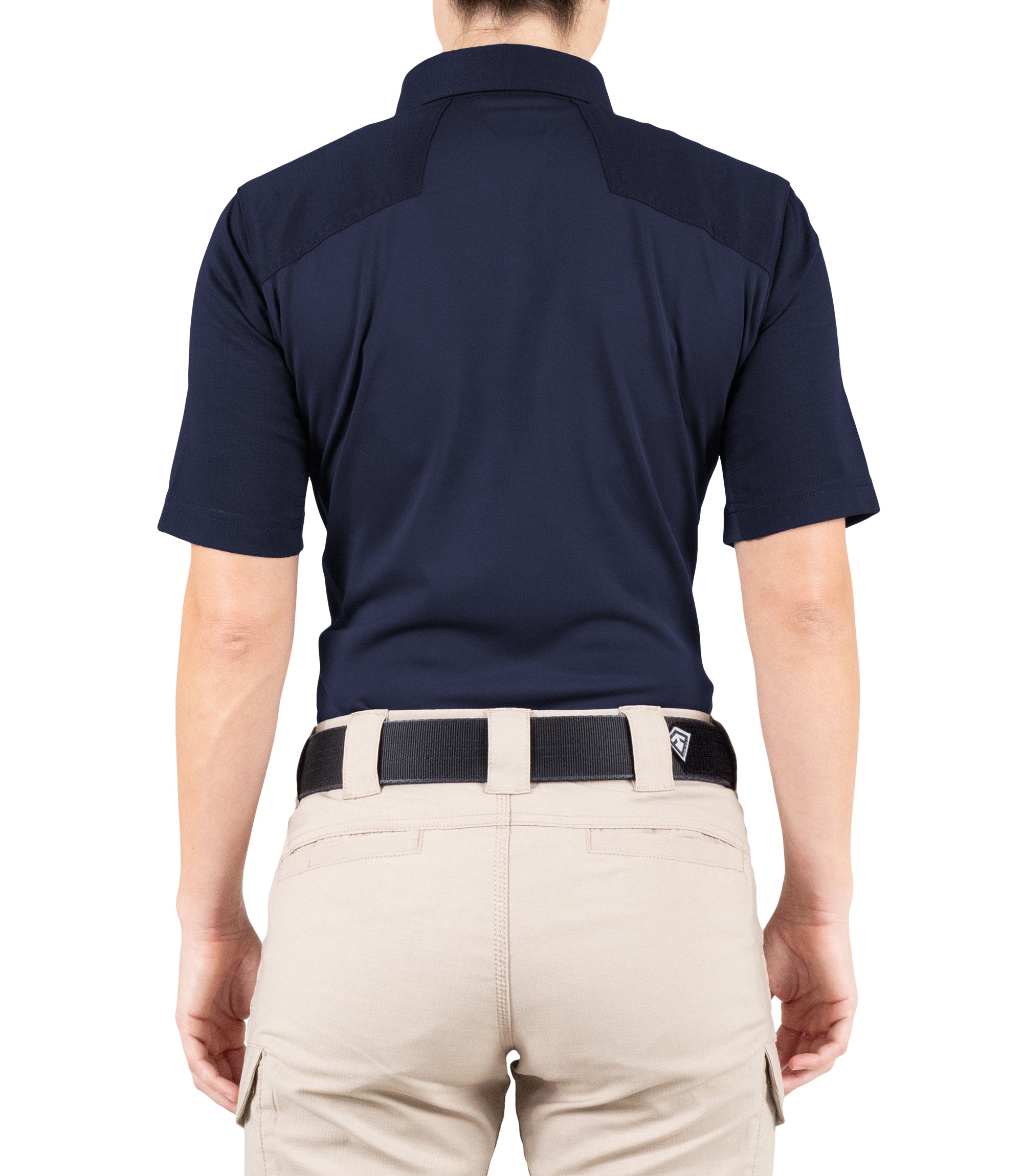 Back of Women's V2 Pro Performance Short Sleeve Shirt in Midnight Navy |color_midnight navy