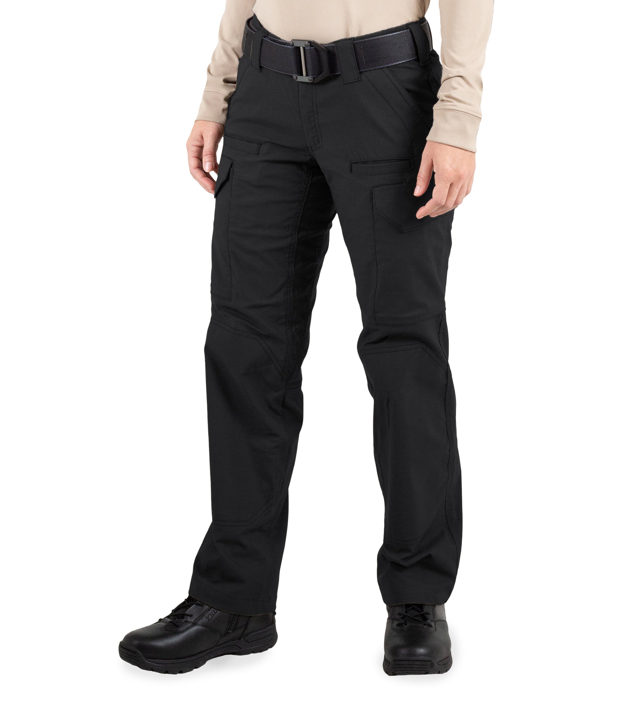 Side of Women's V2 Tactical Pants in Black |color_black