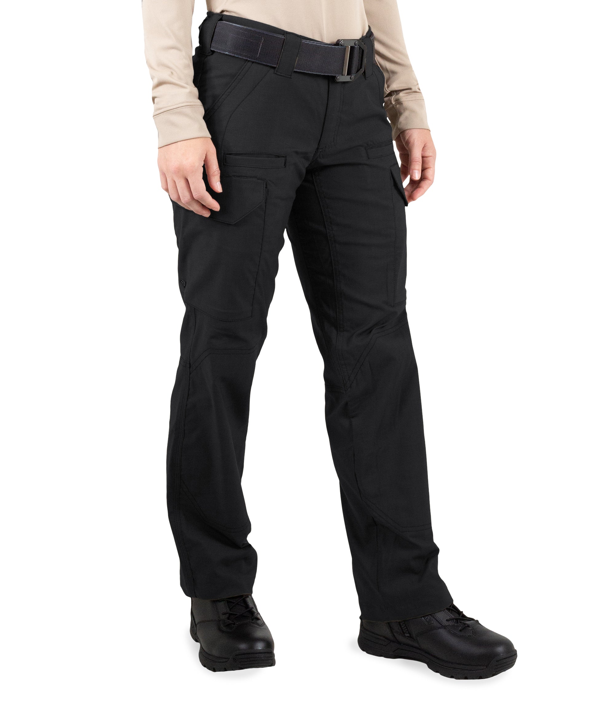 Side of Women's V2 Tactical Pants in Black |color_black