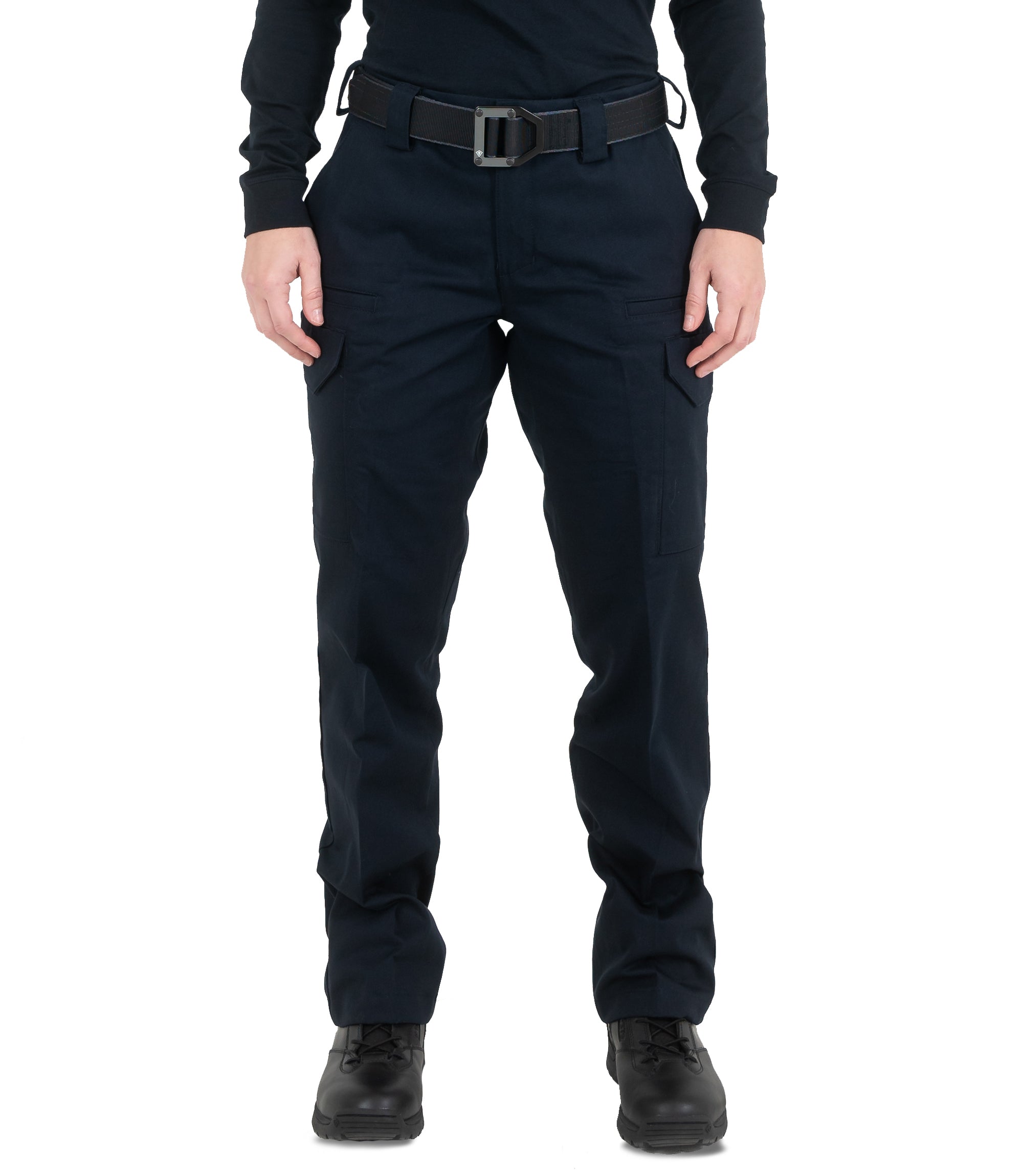 Front of Women's Cotton Cargo Station Pant in Midnight Navy |color_midnight navy