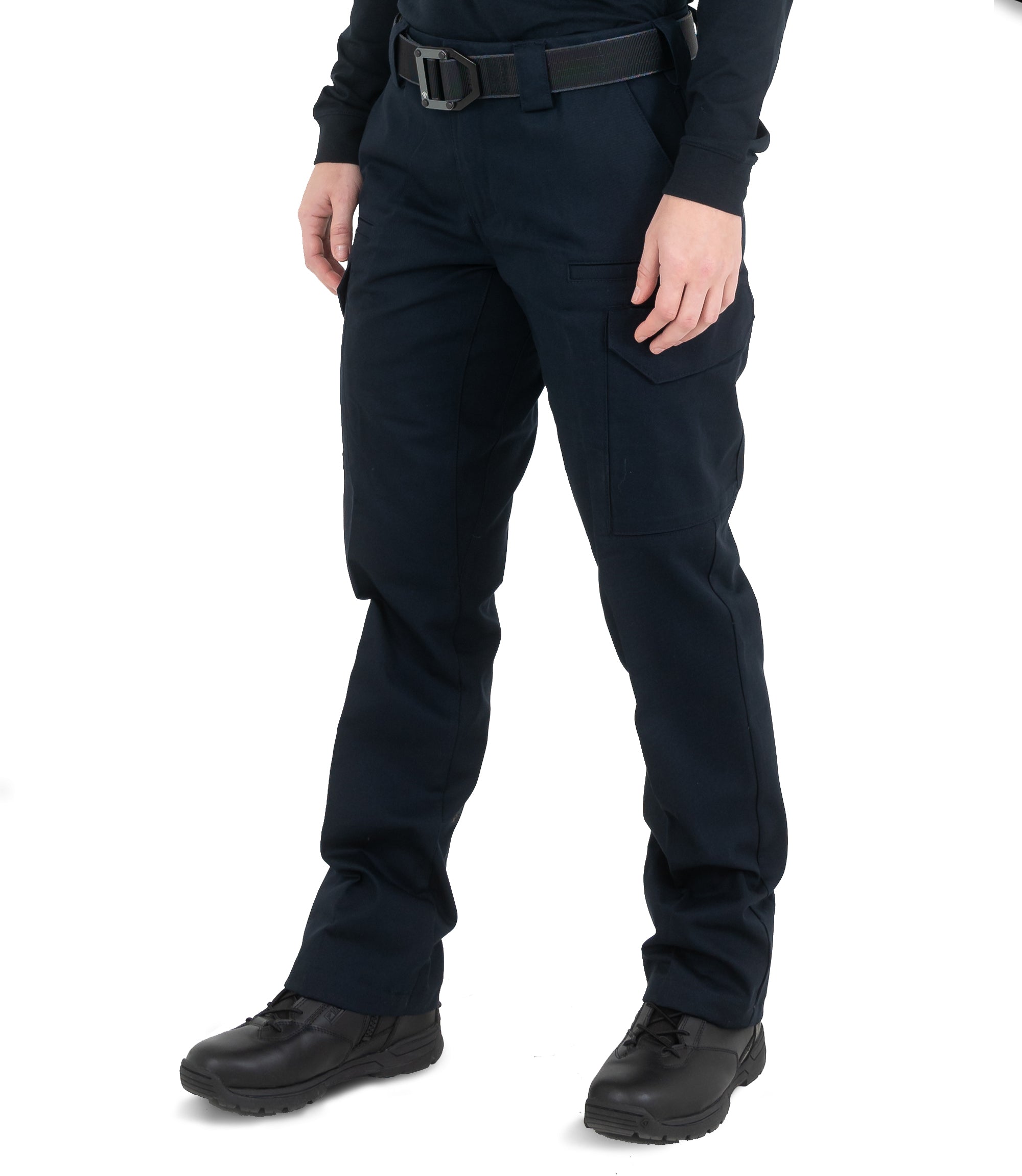 Side of Women's Cotton Cargo Station Pant in Midnight Navy |color_midnight navy