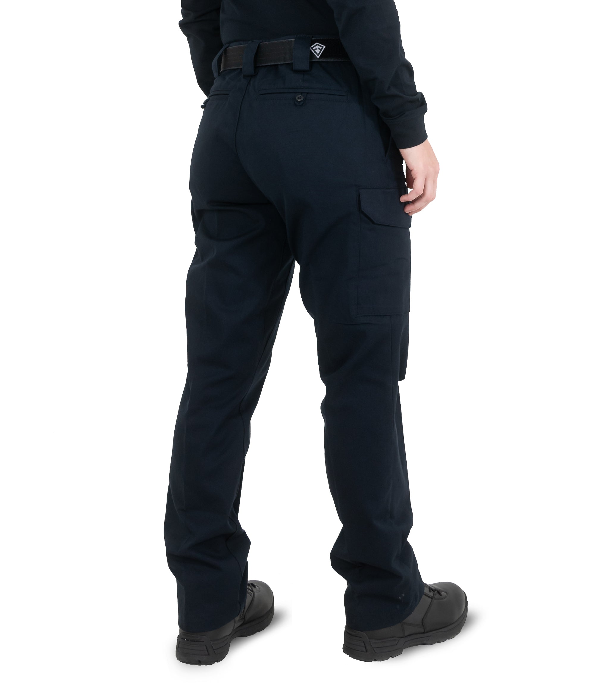 Side of Women's Cotton Cargo Station Pant in Midnight Navy |color_midnight navy