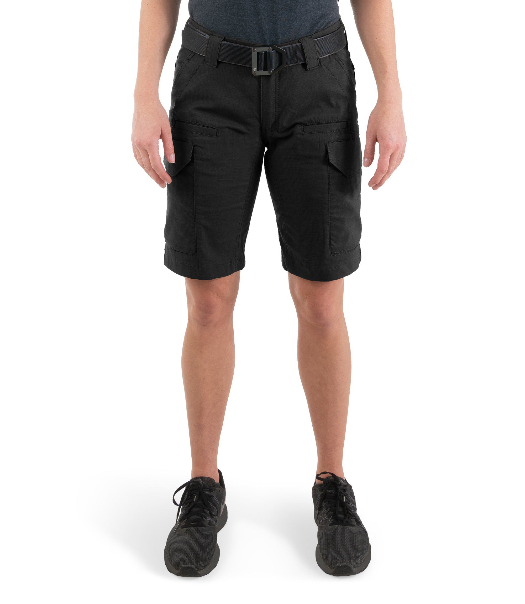 Front view of Women's V2 Tactical Short in Black|color_black
