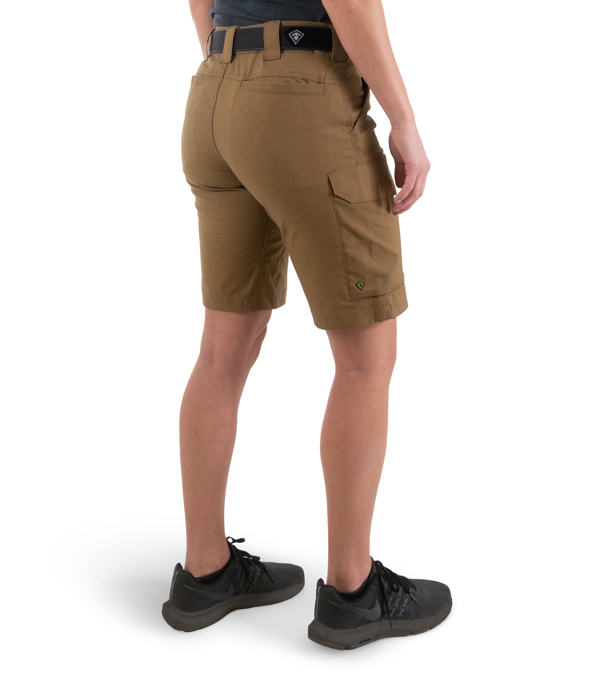 Right back side view of Women's V2 Tactical Short in Coyote Brown|color_coyote brown
