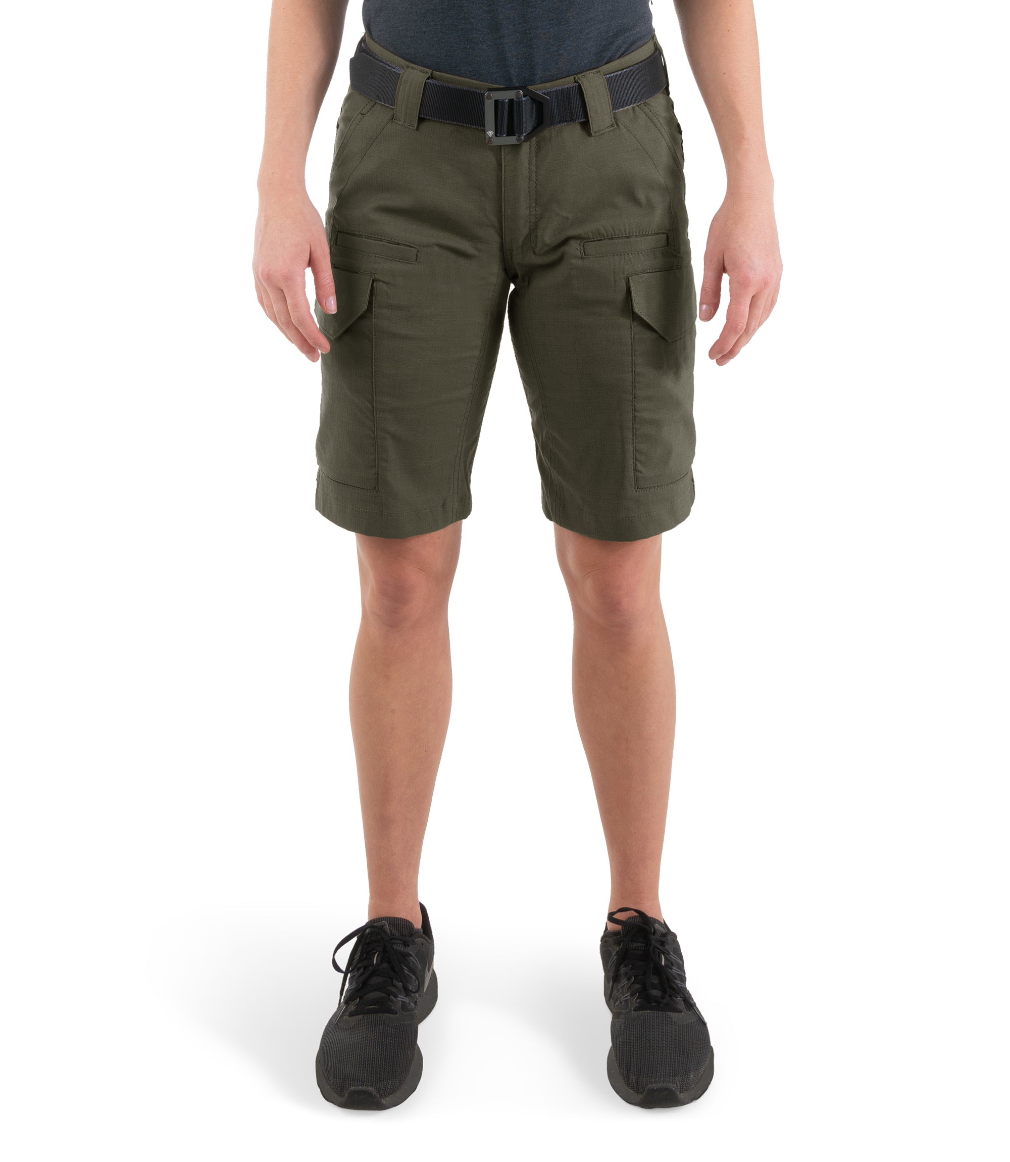 Front view of Women's V2 Tactical Short in OD Green|color_od green