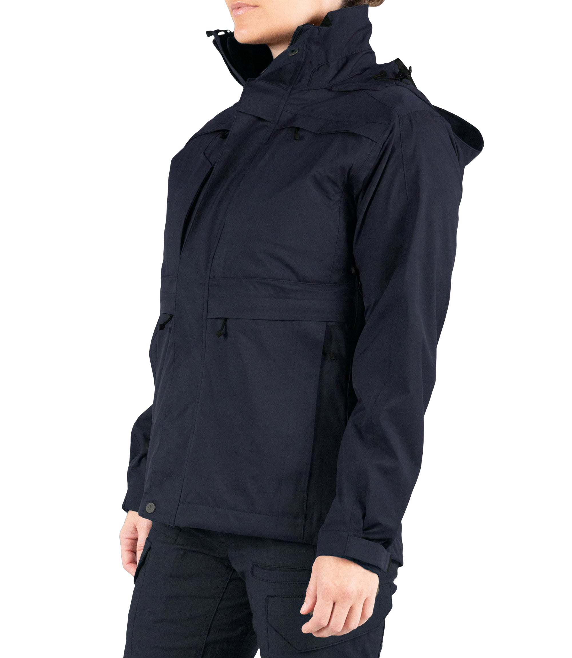 Left front side view of Women’s Tactix 3-In-1 System Parka in Midnight Navy|color_midnight navy