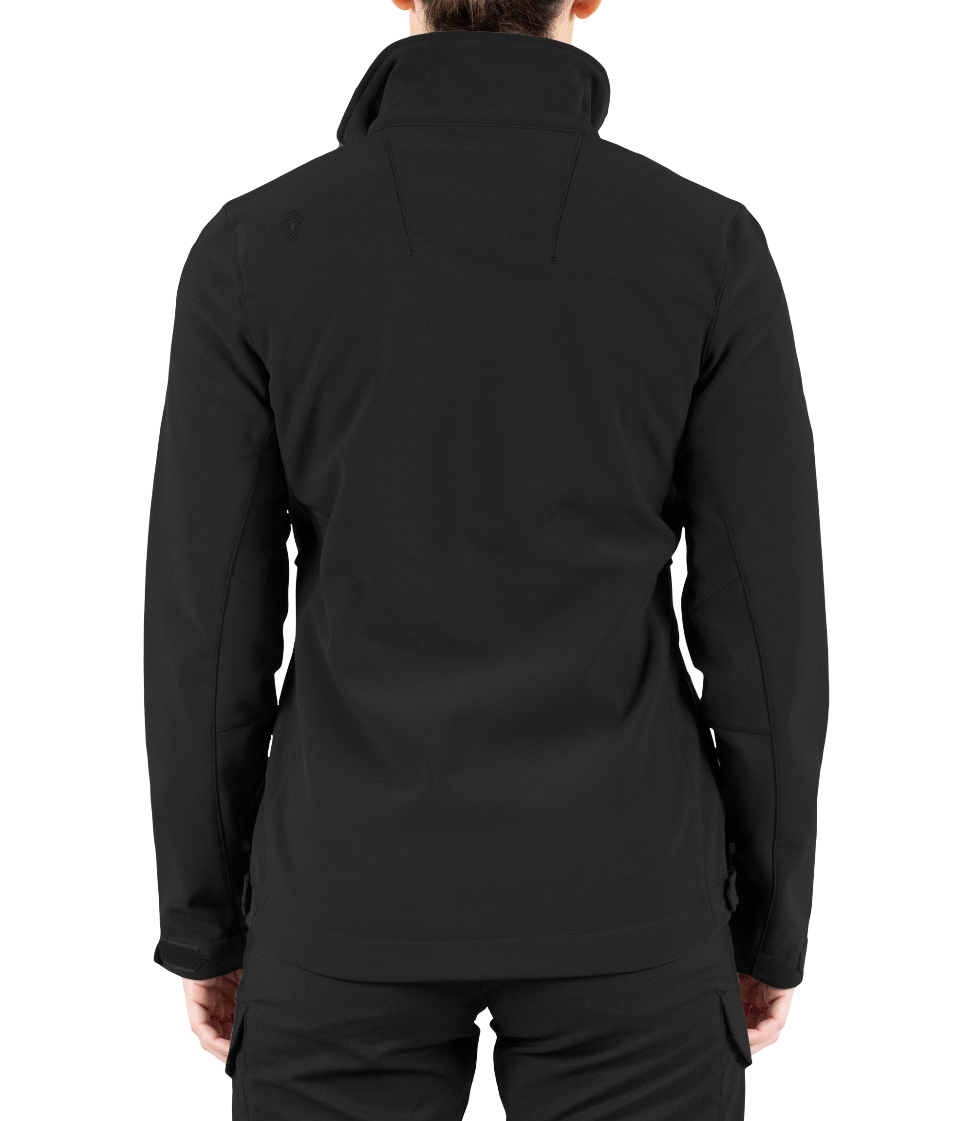Back of Women’s Tactix Softshell Jacket in Black|color_black