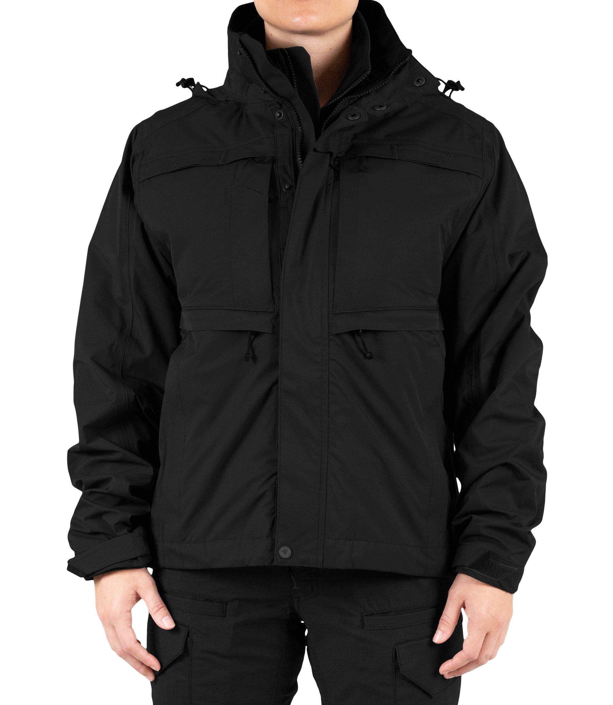 Front view of Women’s Tactix 3-In-1 System Jacket in Black|color_black