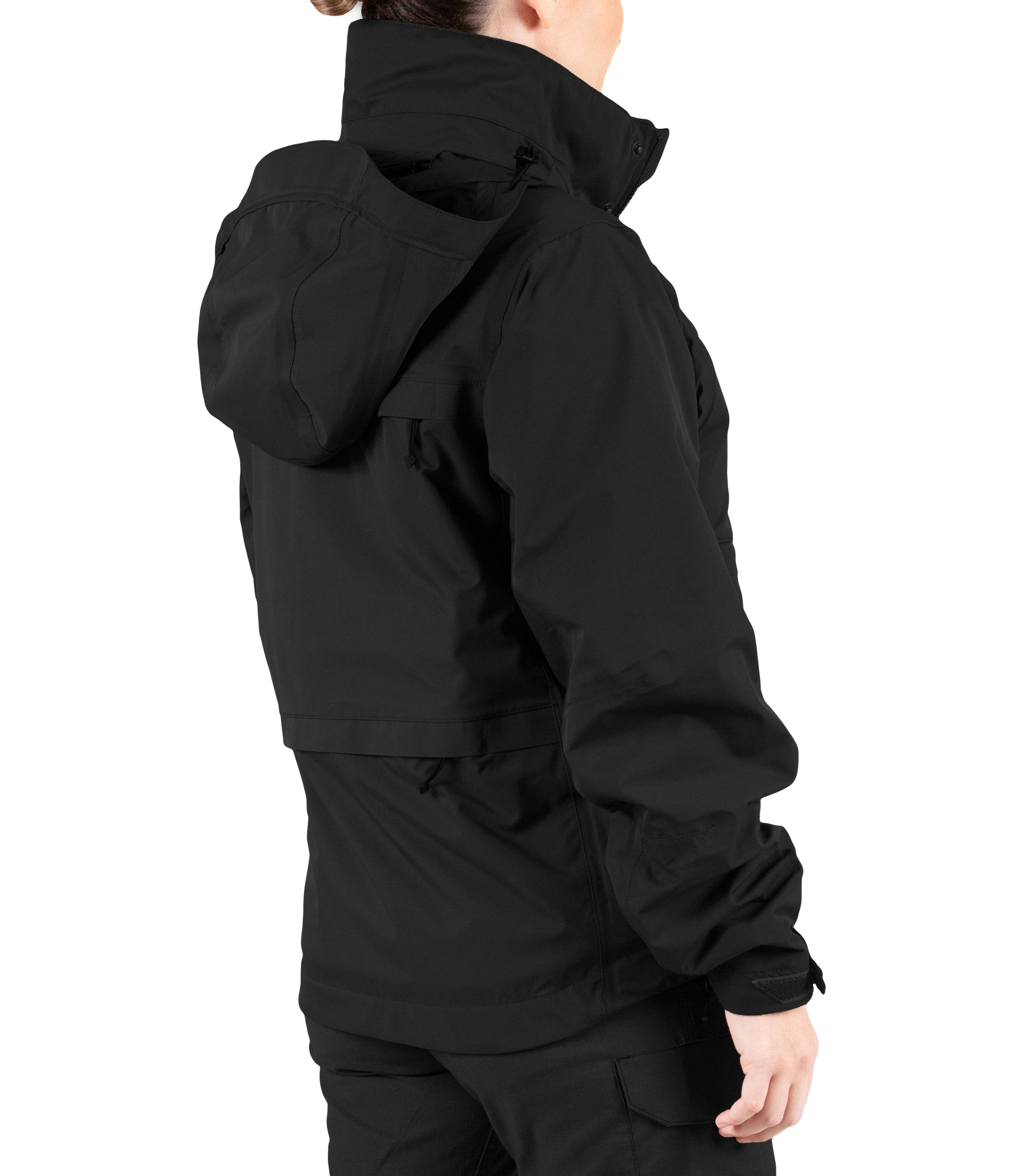 Right back side of Women’s Tactix 3-In-1 System Jacket in Black|color_black