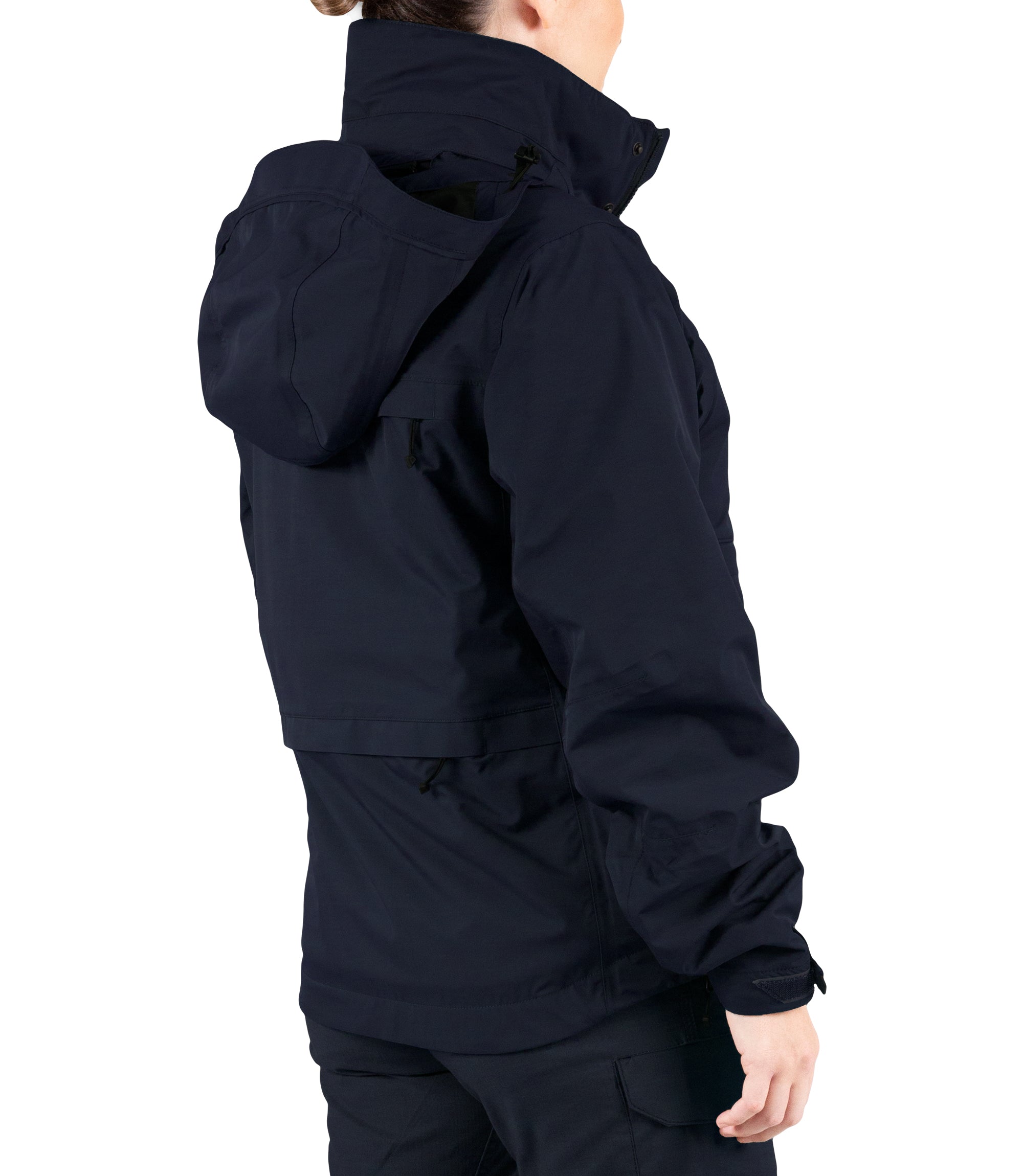 Right back side view of Women’s Tactix 3-In-1 System Jacket in Midnight Navy|color_midnight navy
