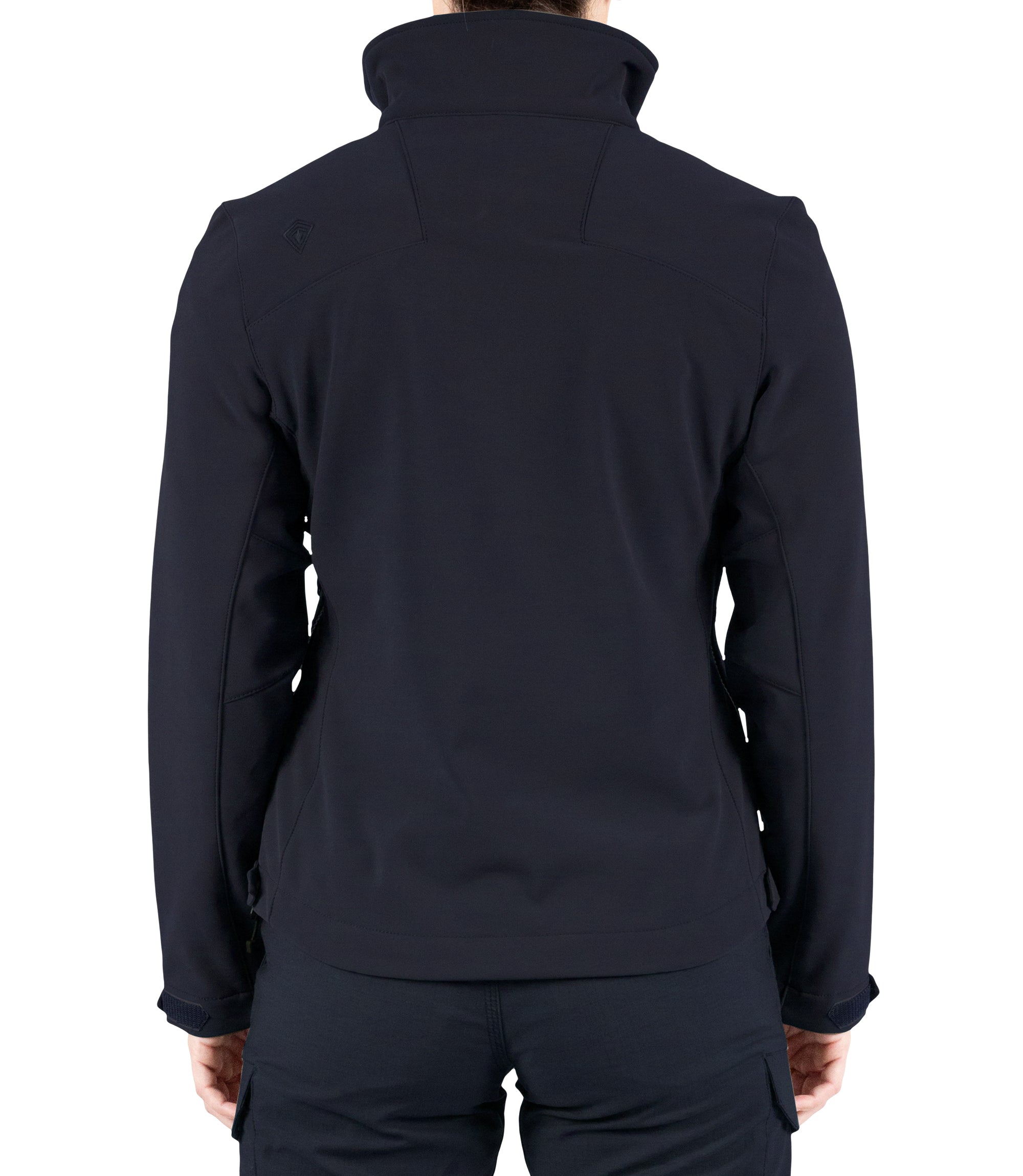 Back view of Women’s Tactix Softshell Jacket in Midnight Navy|color_midnight navy