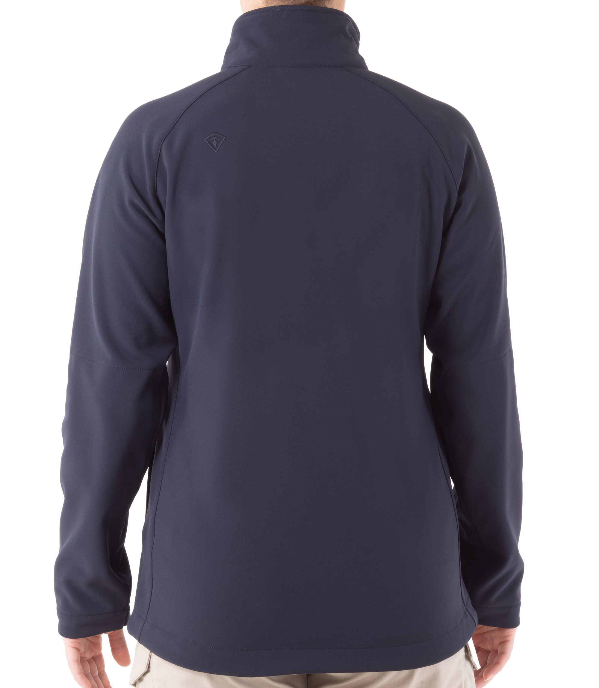 Back of Women's Tactix Softshell Pullover in Midnight Navy|color_midnight navy
