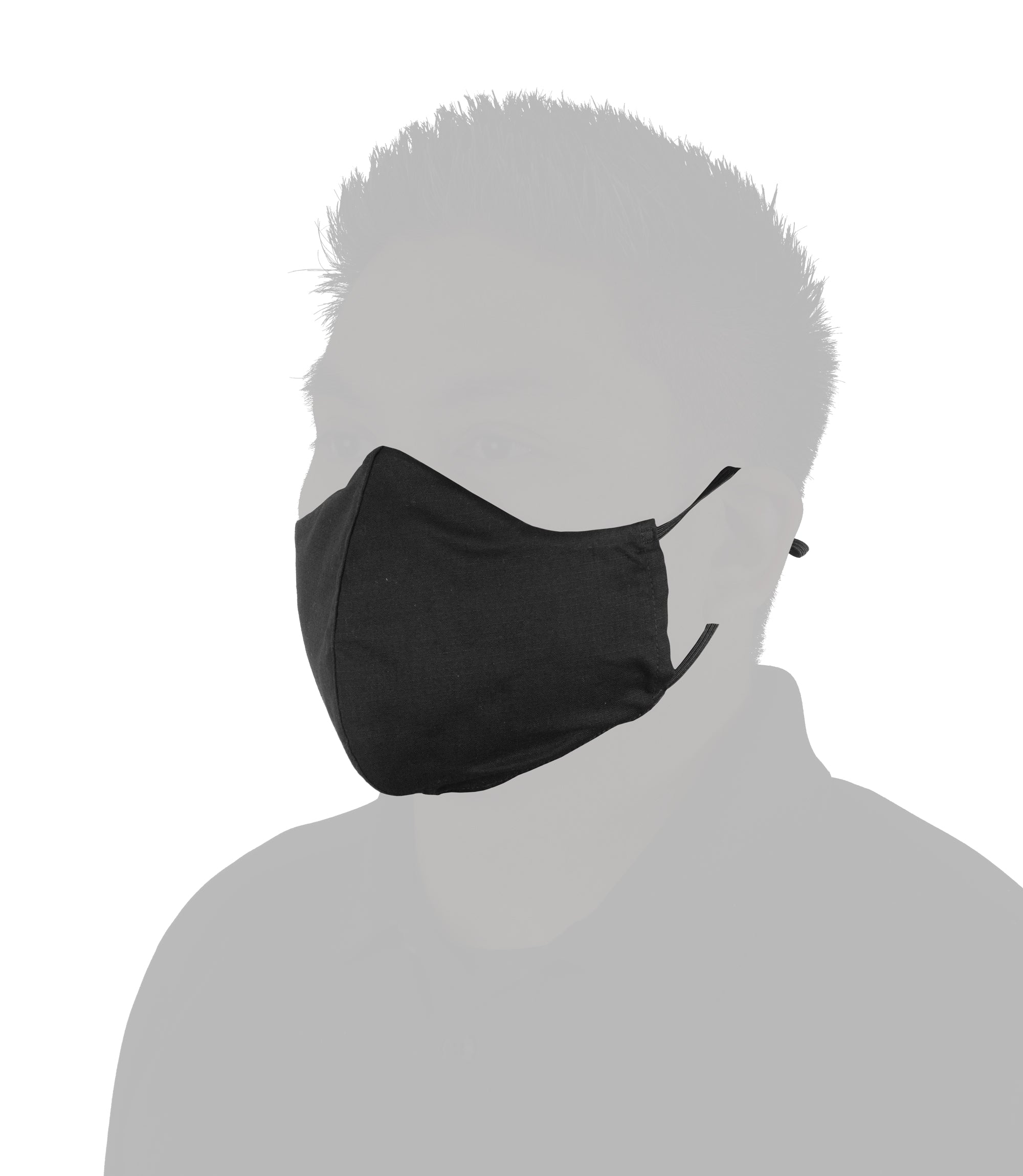 Front of V2 Pro Duty Mask in Black |color_black
