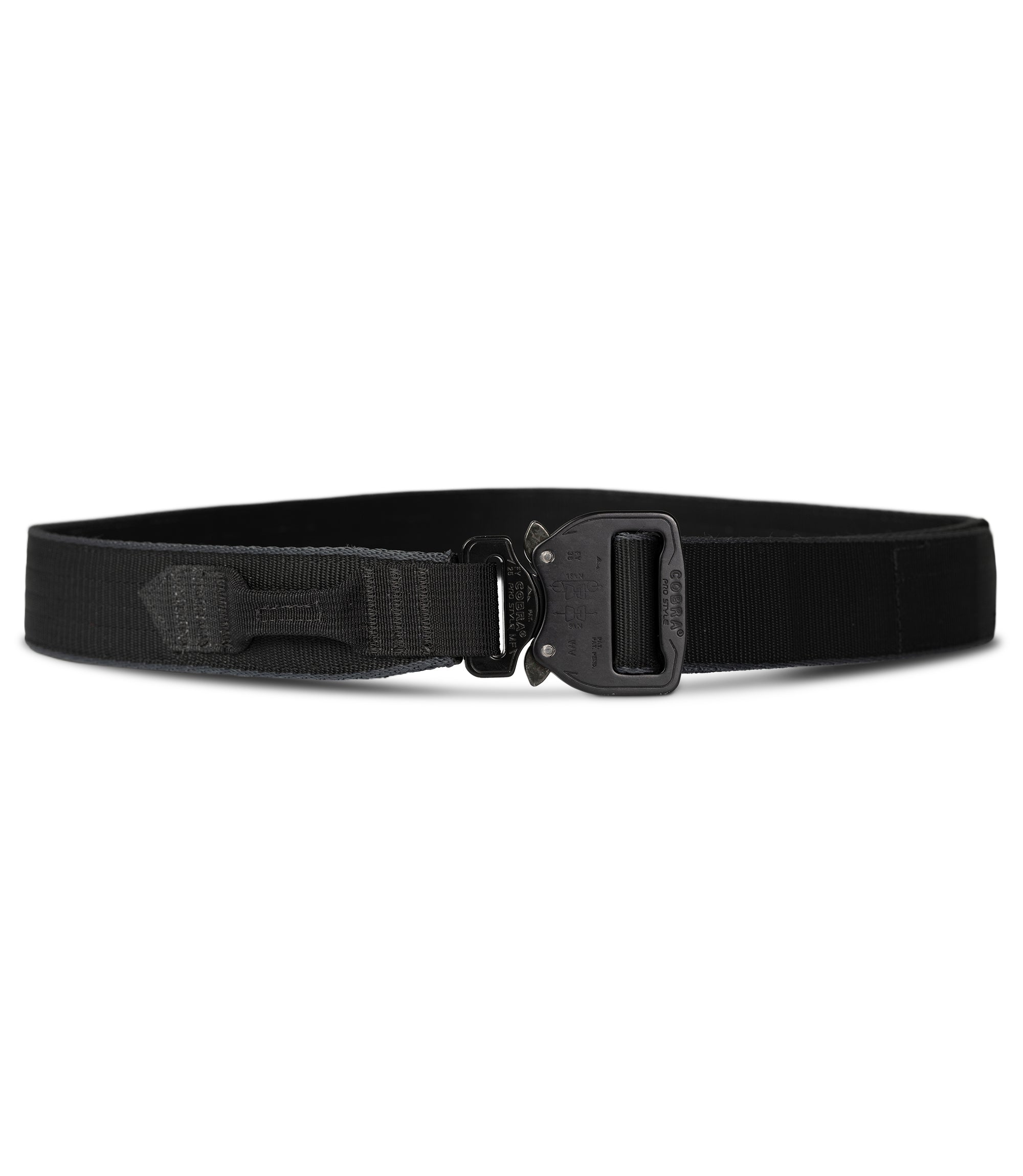 Front of Cobra Belt 1.5" in Black |color_black