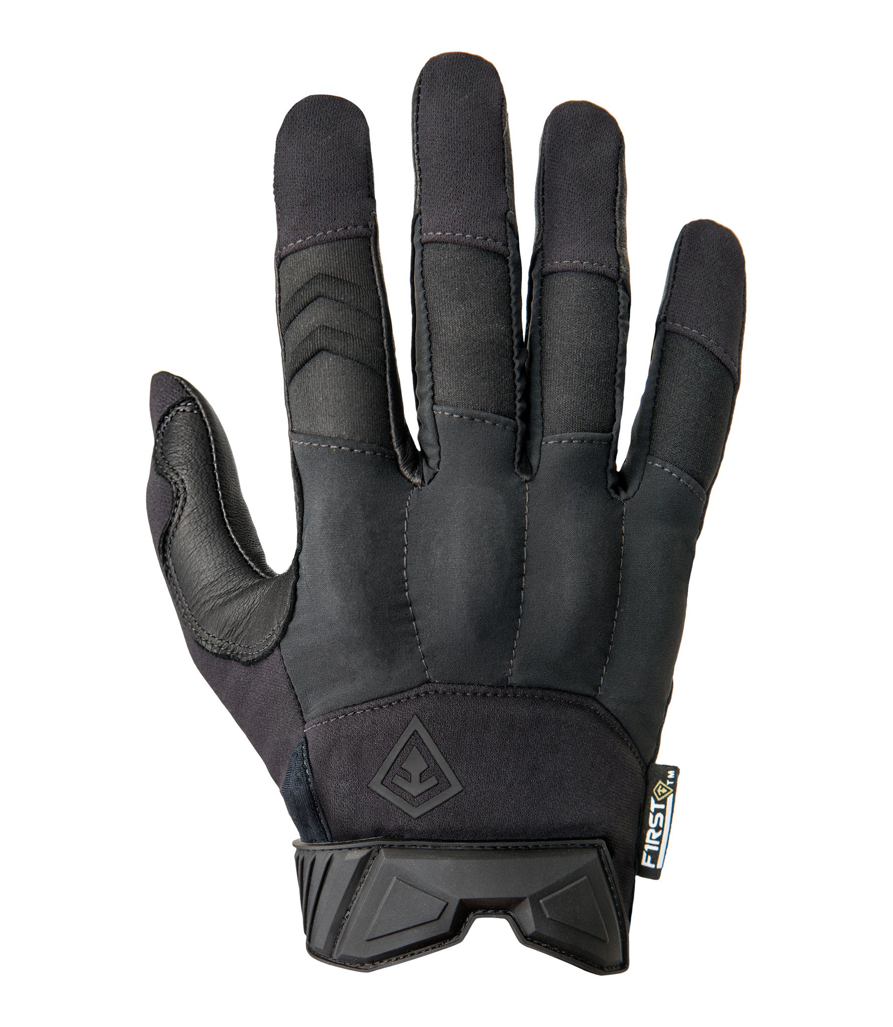 Front of Men's Pro Knuckle Glove in Black |color_black