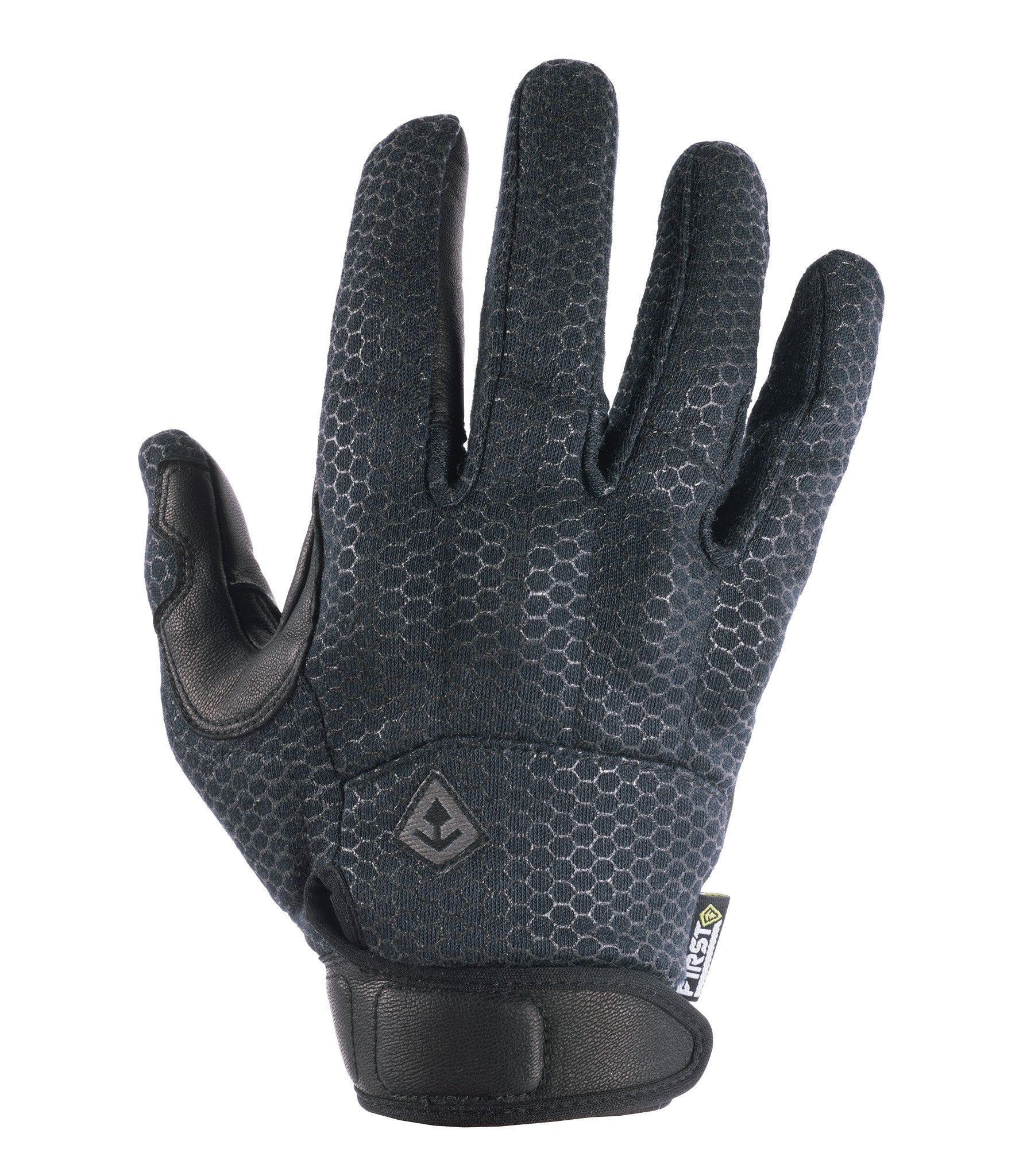 Front of Men's Slash & Flash Protective Knuckle Glove in Black |color_black