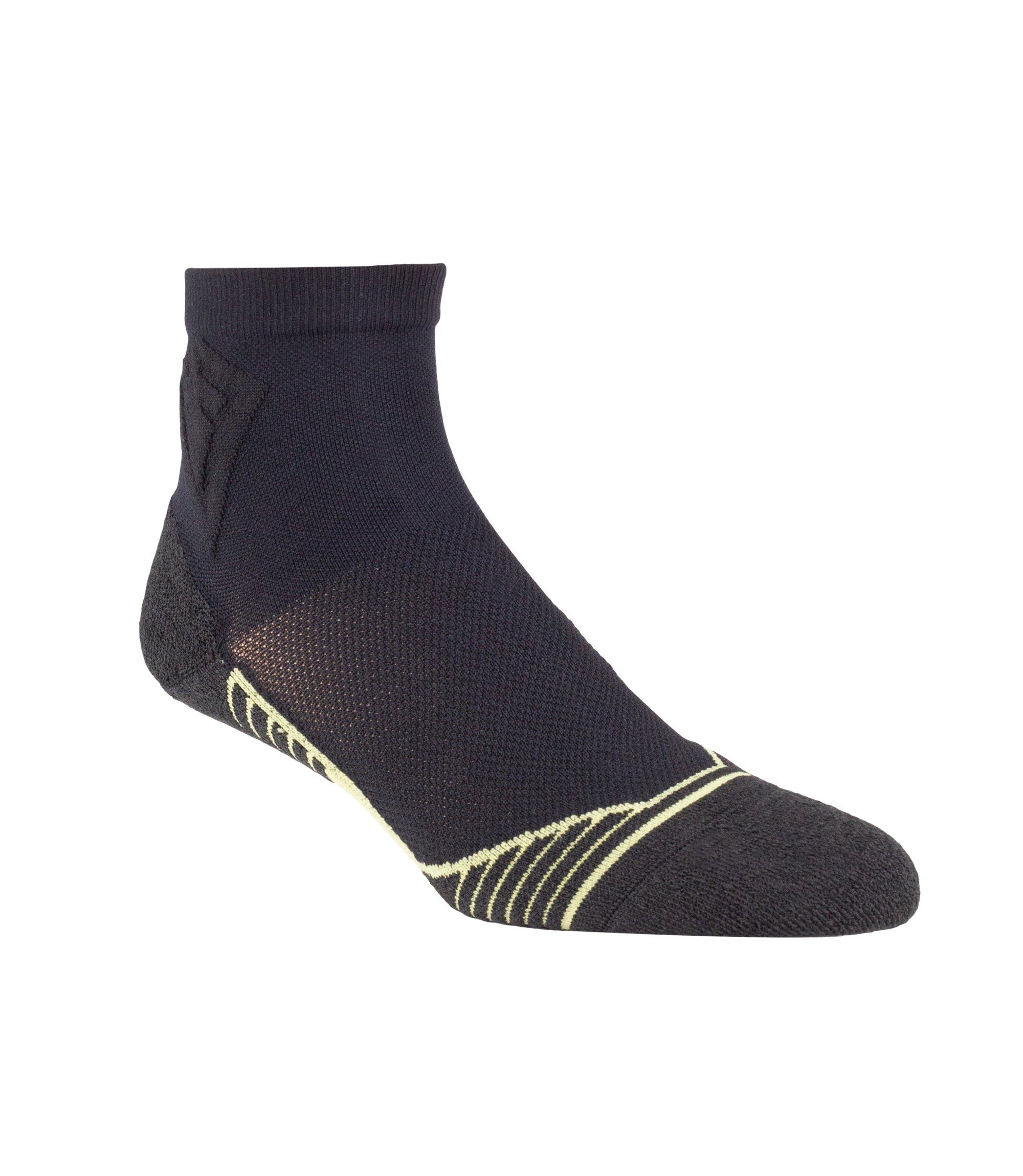 Front of Advanced Fit Low Cut Sock in black|color_black