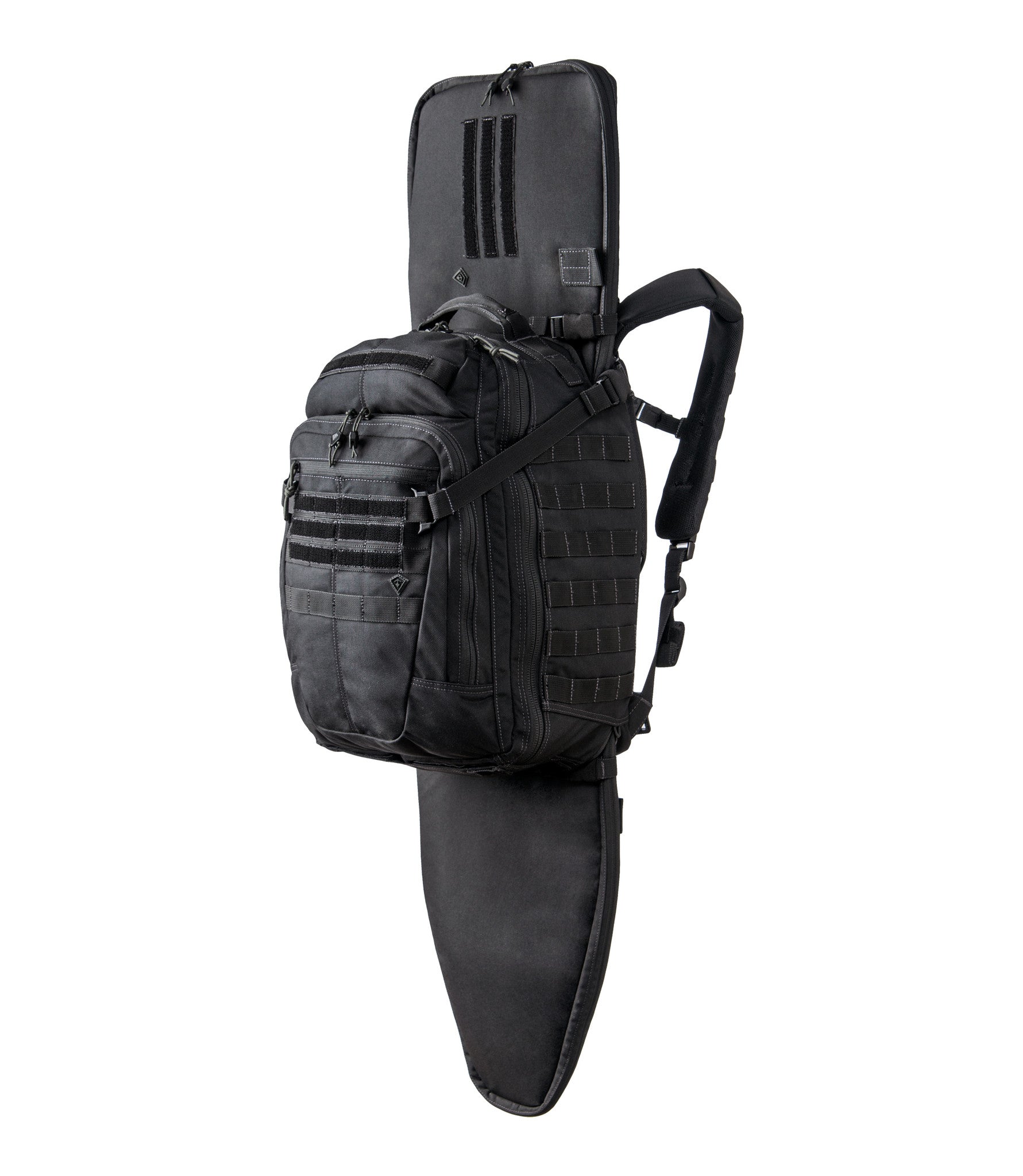 Front of Specialist 1-Day Backpack 36L in Black with Rifle Sleeve |color_black