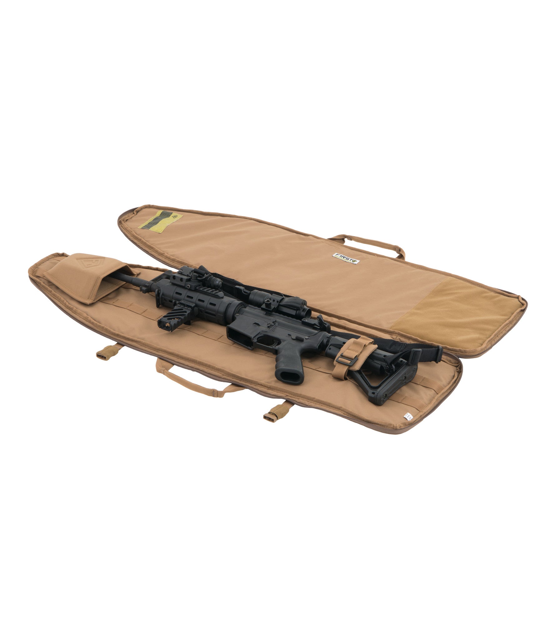 Rifle Sleeve 36 Inch in Coyote Open with Gun |color_coyote