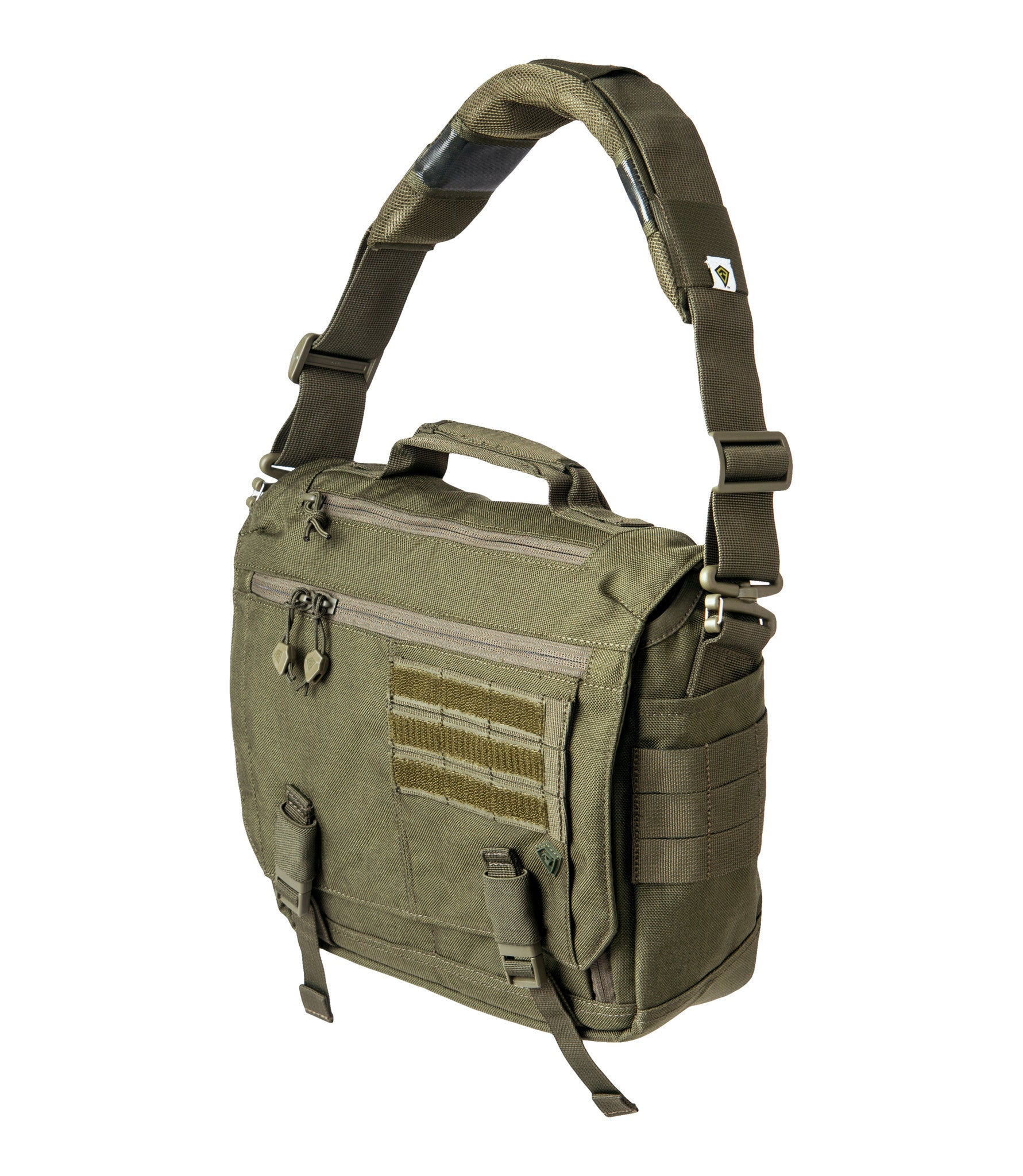 Front of Summit Side Satchel 8L in OD Green |color_od green