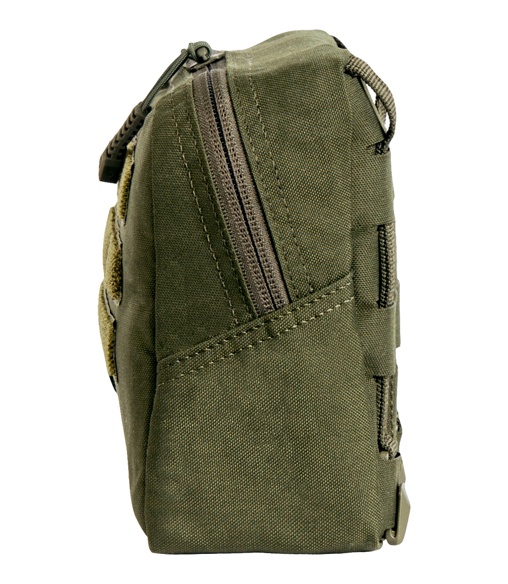 Side of Tactix Series 9x6 Utility Pouch in OD Green |color_od green