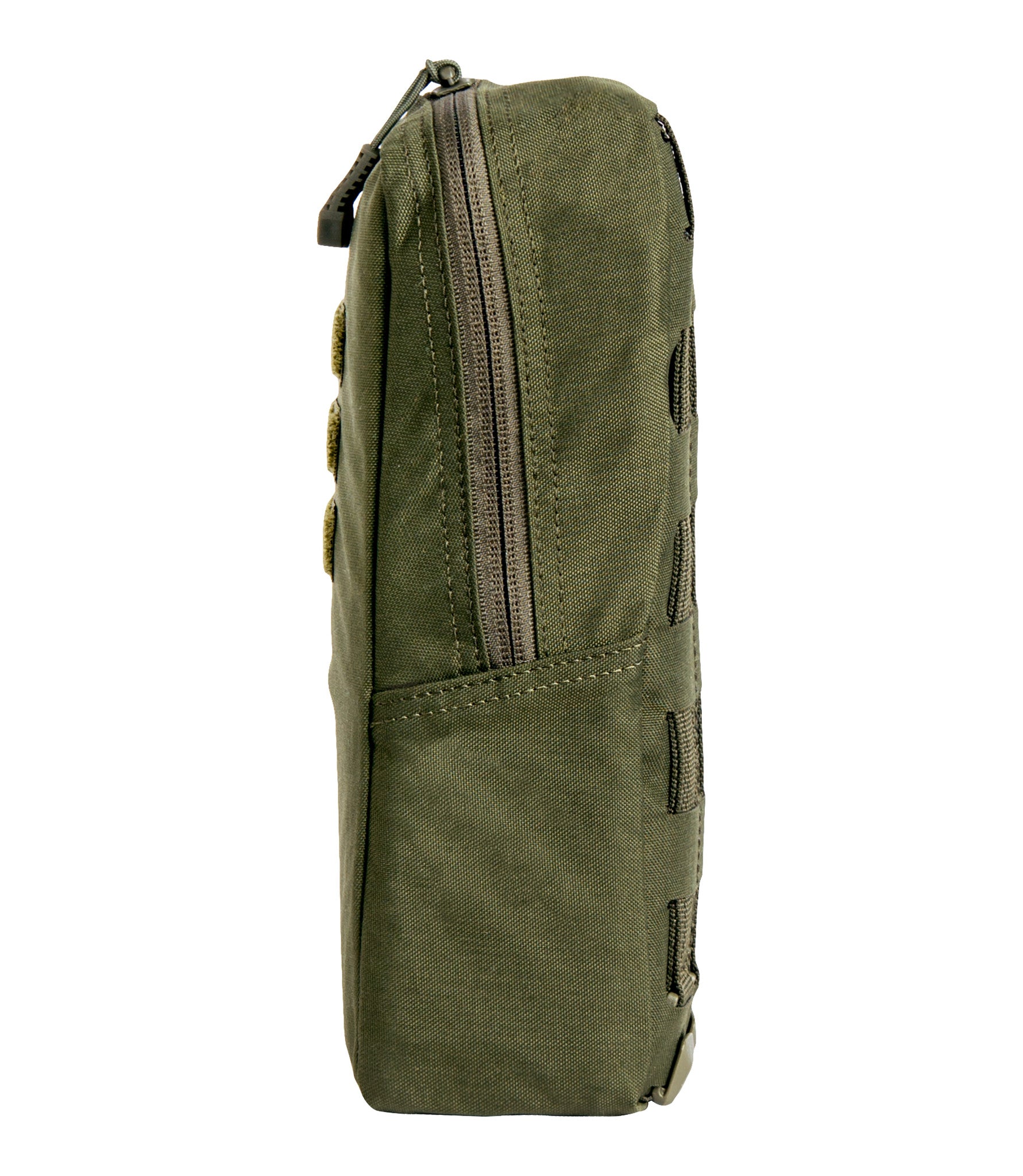 Side of Tactix Series 6x10 Utility Pouch in OD Green |color_od green